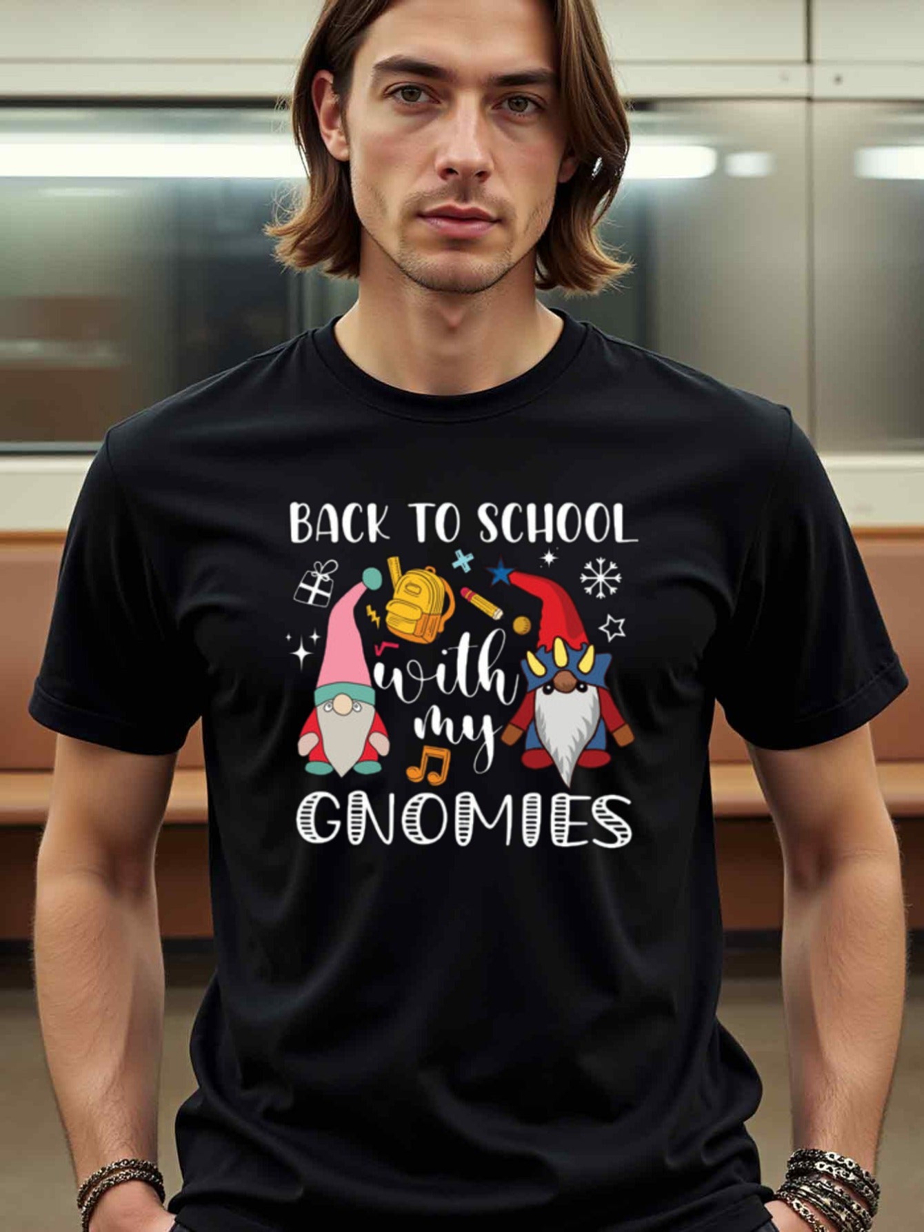 natee local warehouse clearance Back to School with My Gnomies, 男t