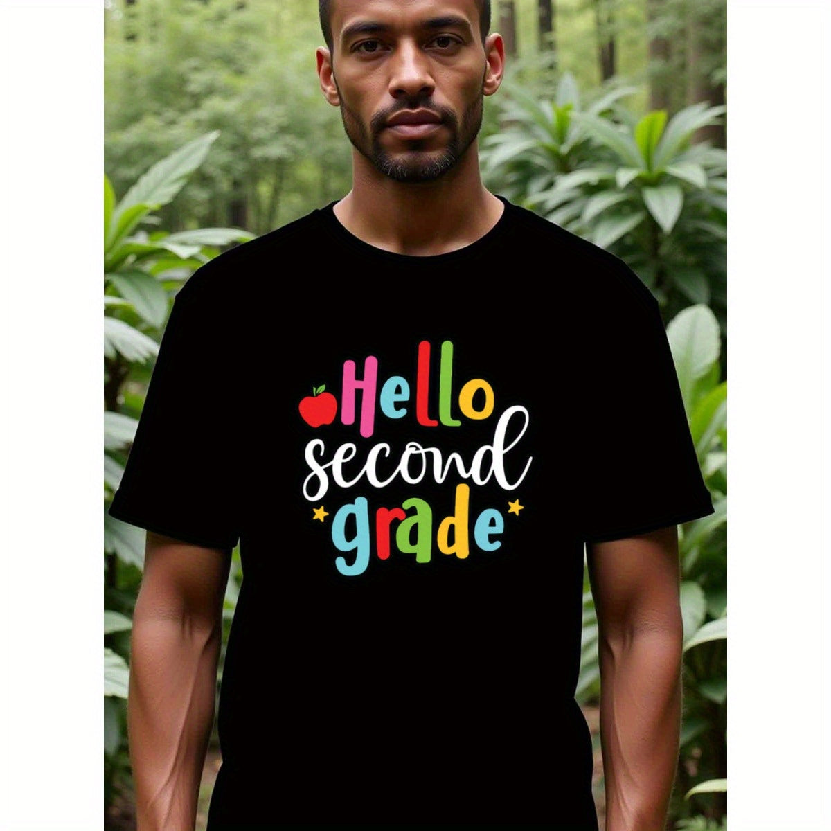 natee local warehouse clearance Back-to-school Hello Second Grade T-shirt for Teachers & Students, 100% Cotton Fabric,Crew Neck,Short Sleeve,Regular Fit,All-season casual wear for man and teens-perfect for running, hiking, the beach, and parties Christian