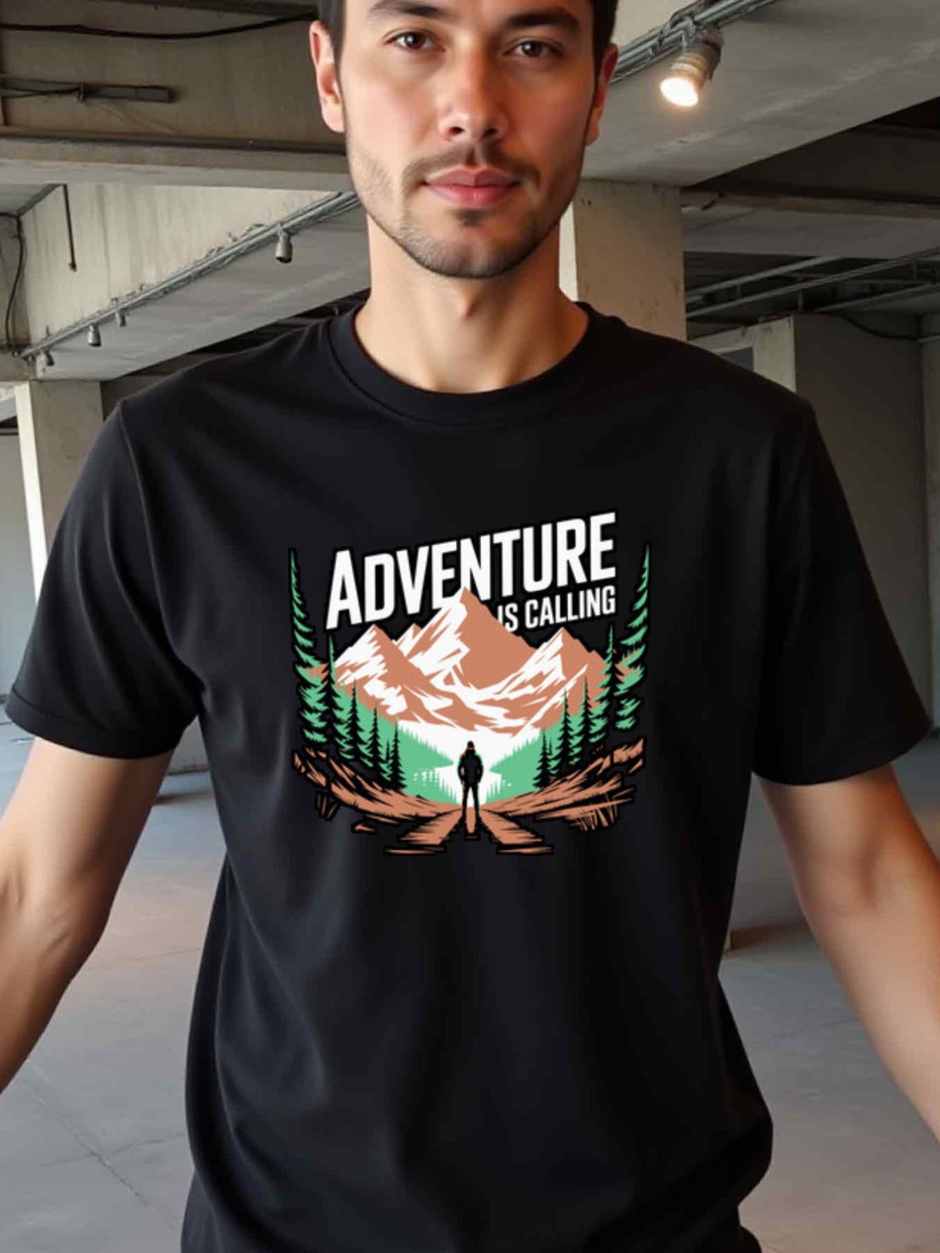 natee local warehouse clearance Adventure Calling: Hiking and Nature Enthusiast T-shirt, man's T-Shirt,100% Cotton Fabric,Crew Neck,Short Sleeve,Regular Fit,All-Season Casual Wear,180gsm-Ideal for Valentines Christian festival Thanksgiving Day, 男t