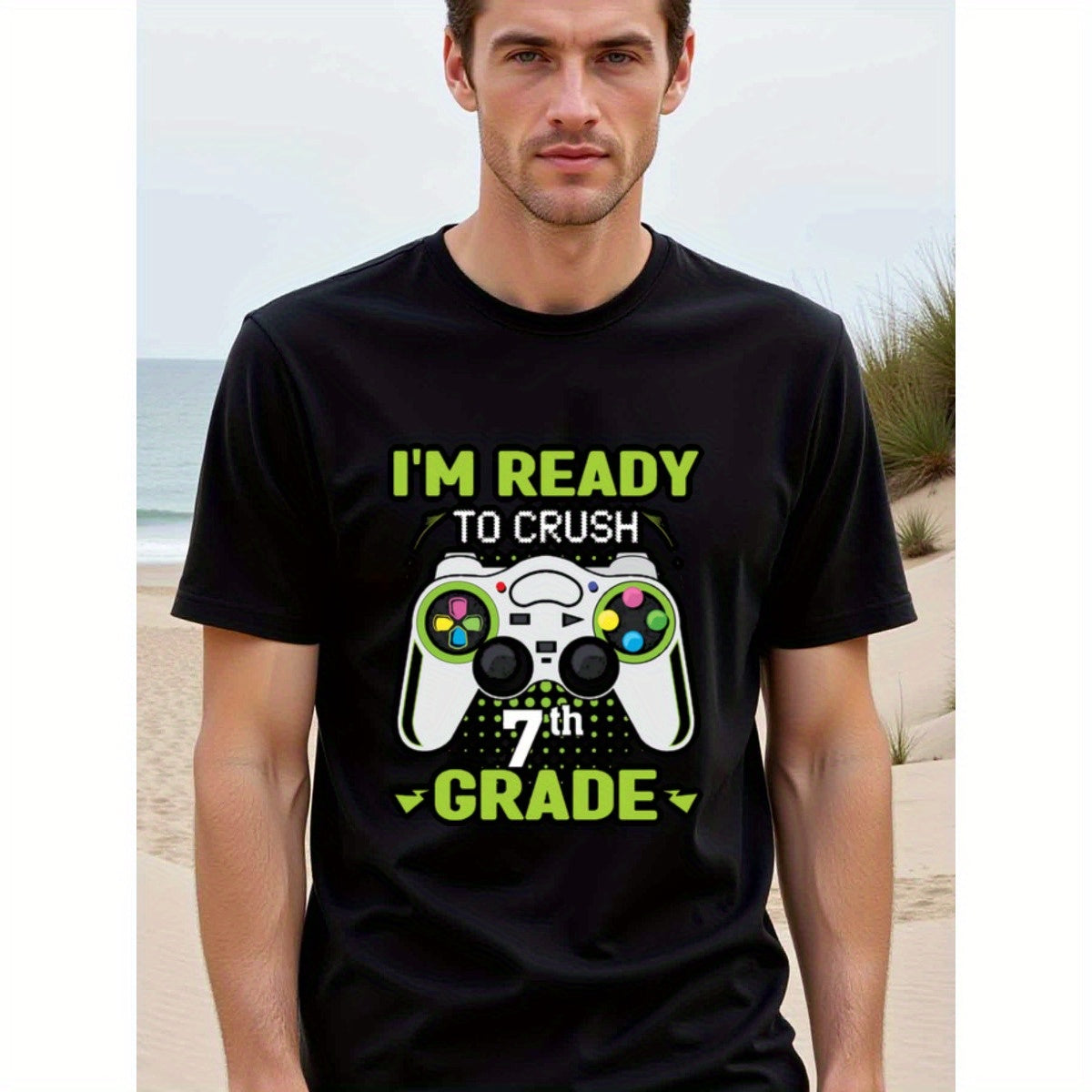 natee local warehouse clearance Back-to-school Gamer: Crush 7th Grade T-shirt, 100% Cotton Fabric,Crew Neck,Short Sleeve,Regular Fit,All-season casual wear for man and teens-perfect for running, hiking, the beach, and parties Christian festival Thanksgivi