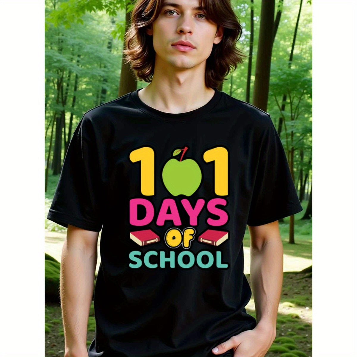 natee local warehouse clearance 101 Days of School Celebration T-shirt, 男t