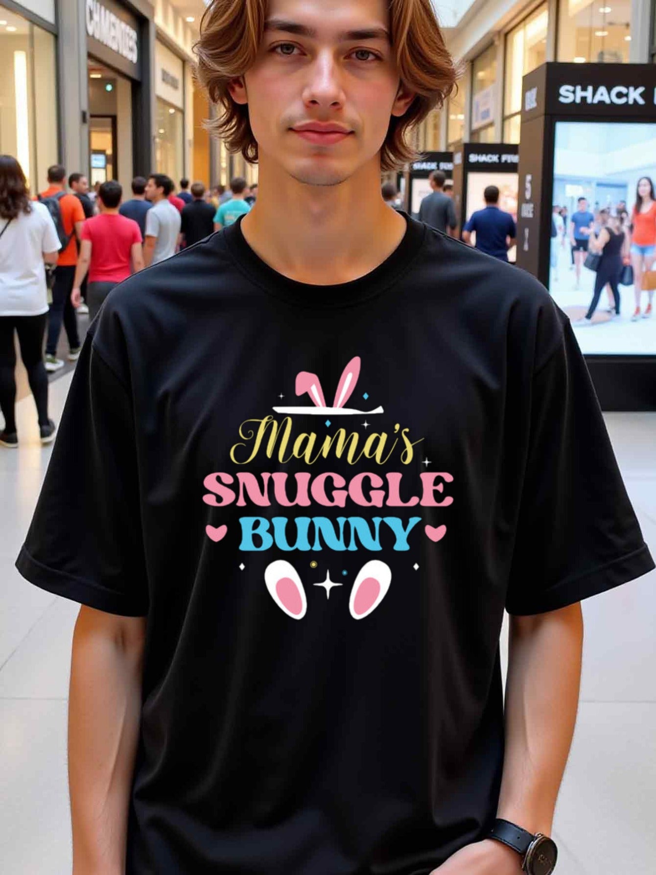 natee local warehouse clearance Adorable Mama's Snuggle Bunny Easter T-shirt for Kids,