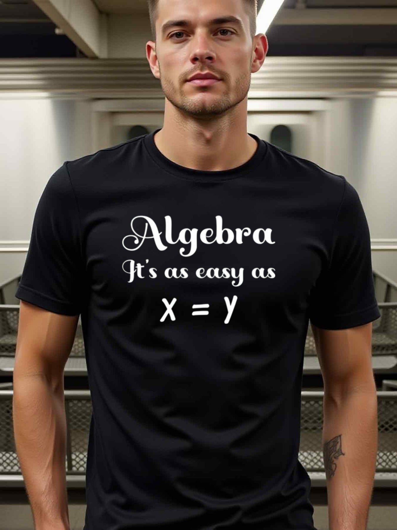 natee local warehouse clearance Algebra Made Easy: Simple Equation T-shirt, man's T-Shirt,100% Cotton Fabric,Crew Neck,Short Sleeve,Regular Fit,All-Season Casual Wear,180gsm-Ideal for All Saints' Day Thanksgiving Day, 男t