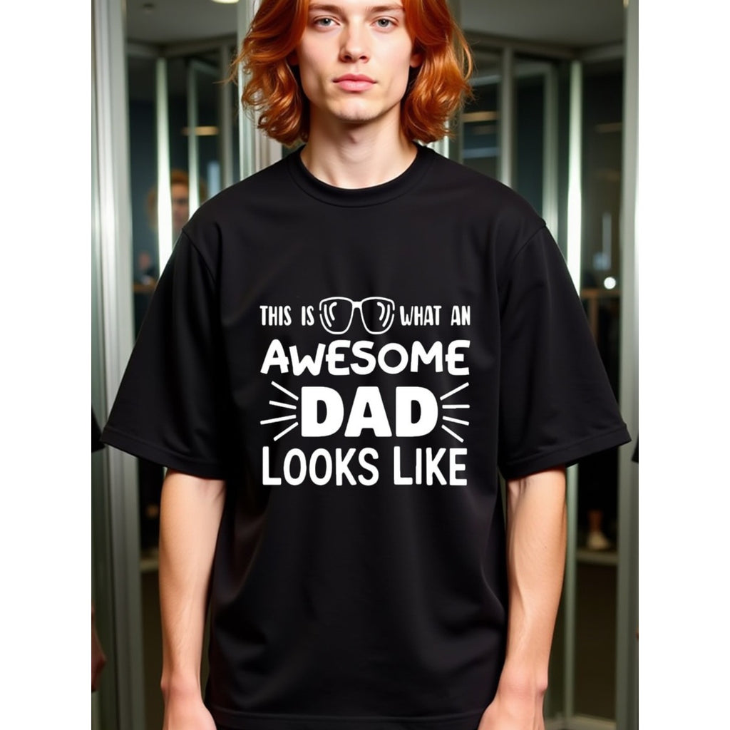natee local warehouse clearance Awesome Dad Glasses Graphic Tee - Perfect Gift for Fathers!, ,