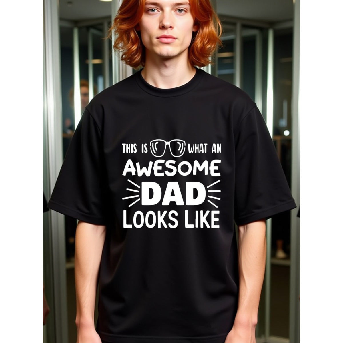 natee local warehouse clearance Awesome Dad Glasses Graphic Tee - Perfect Gift for Fathers!, ,