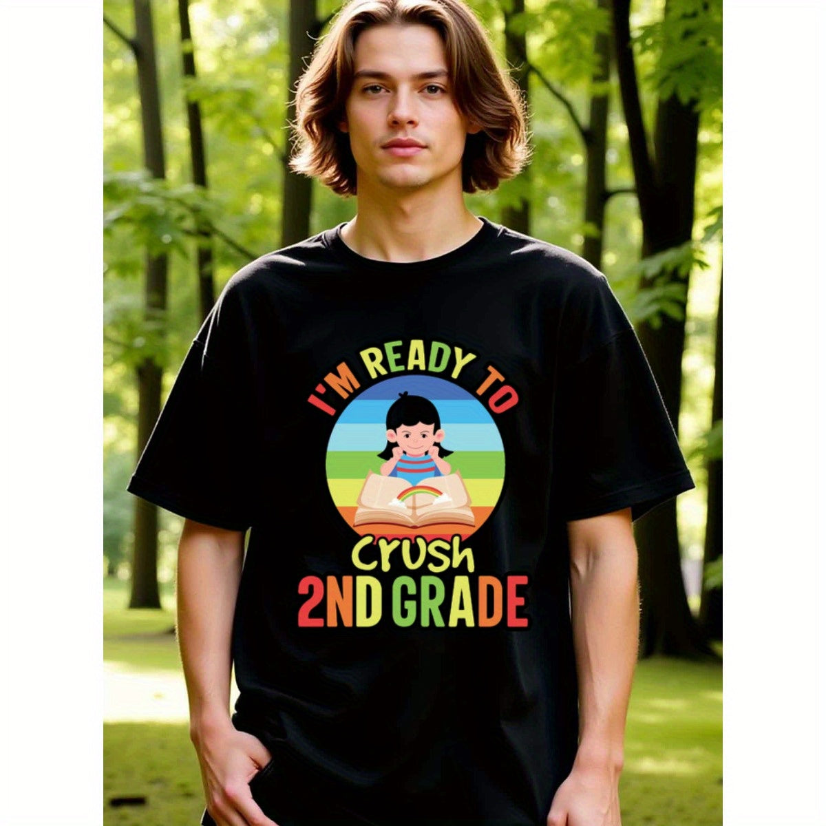 natee local warehouse clearance Back-to-school Crush 2nd Grade T-shirt for Kids, 男t