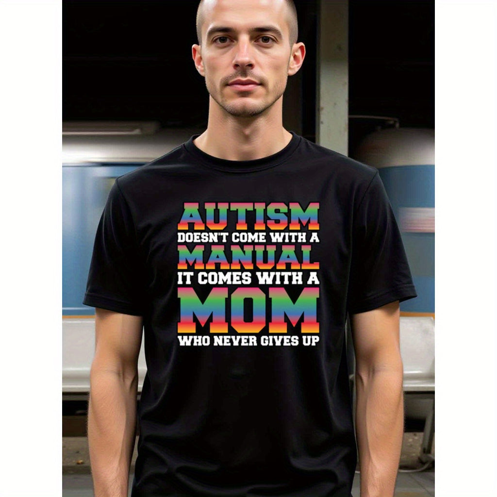 natee local warehouse clearance Autism Mom Support: Never Give Up T-shirt, 100% Cotton Fabric,Crew Neck,Short Sleeve,Regular Fit,All-season casual wear for man and teens-perfect for running, hiking, the beach, and parties Christian festival Thanksgiving D
