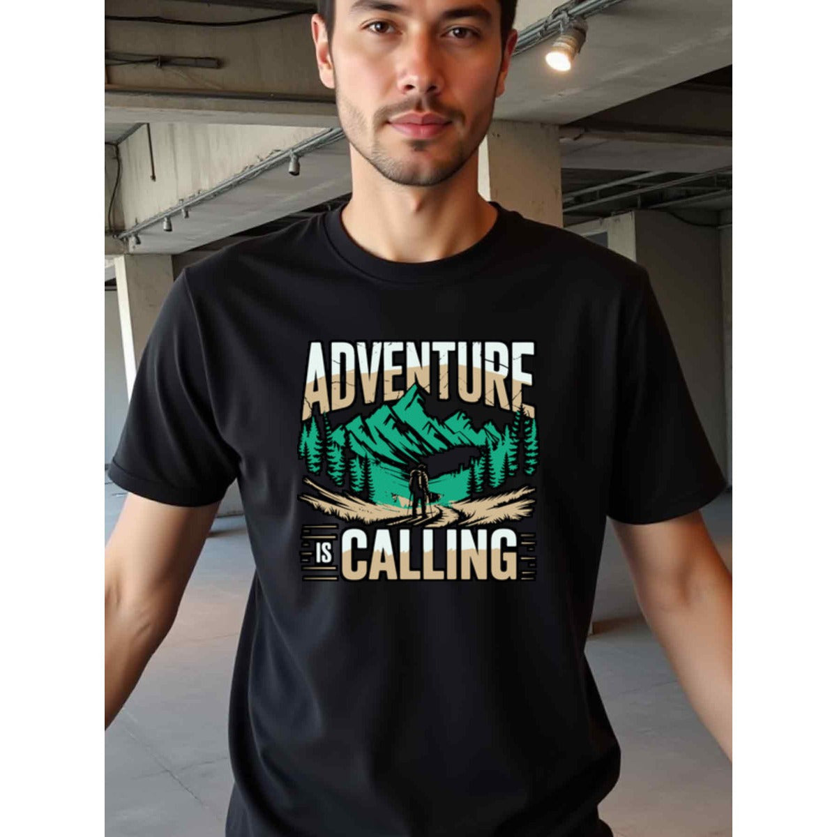 natee local warehouse clearance Adventure Calling: Hiking and Nature Enthusiast T-shirt, 男t, 男t