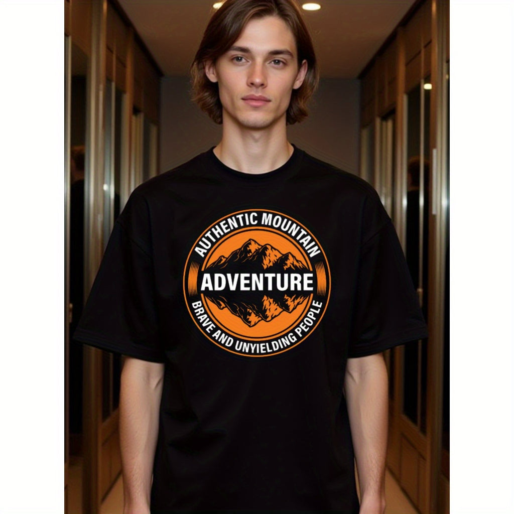 natee local warehouse clearance Authentic Mountain Adventure T-shirt: Brave and Unyielding People, man's T-Shirt,100% Cotton Fabric,Crew Neck,Short Sleeve,Regular Fit,All-Season Casual Wear,180gsm-Ideal For Summer Holiday Gift,