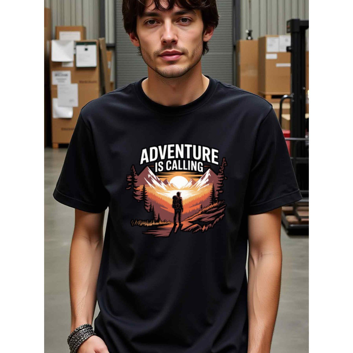 natee local warehouse clearance Adventure Calling: Hiking and Outdoor Enthusiast T-shirt, 男t, 男t