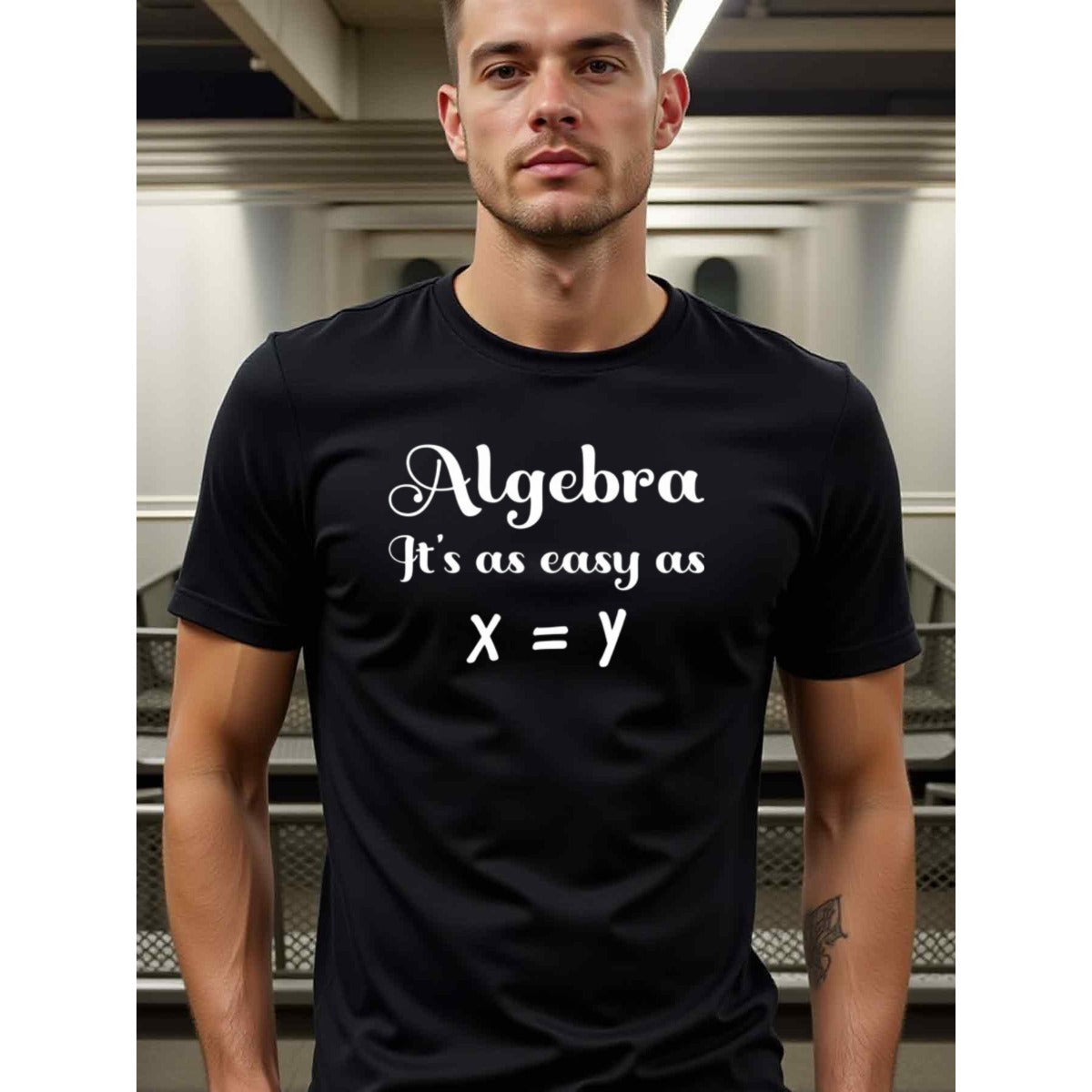 natee local warehouse clearance Algebra Made Easy: Simple Equation T-shirt, man's T-Shirt,100% Cotton Fabric,Crew Neck,Short Sleeve,Regular Fit,All-Season Casual Wear,180gsm-Ideal for All Saints' Day Thanksgiving Day, 男t