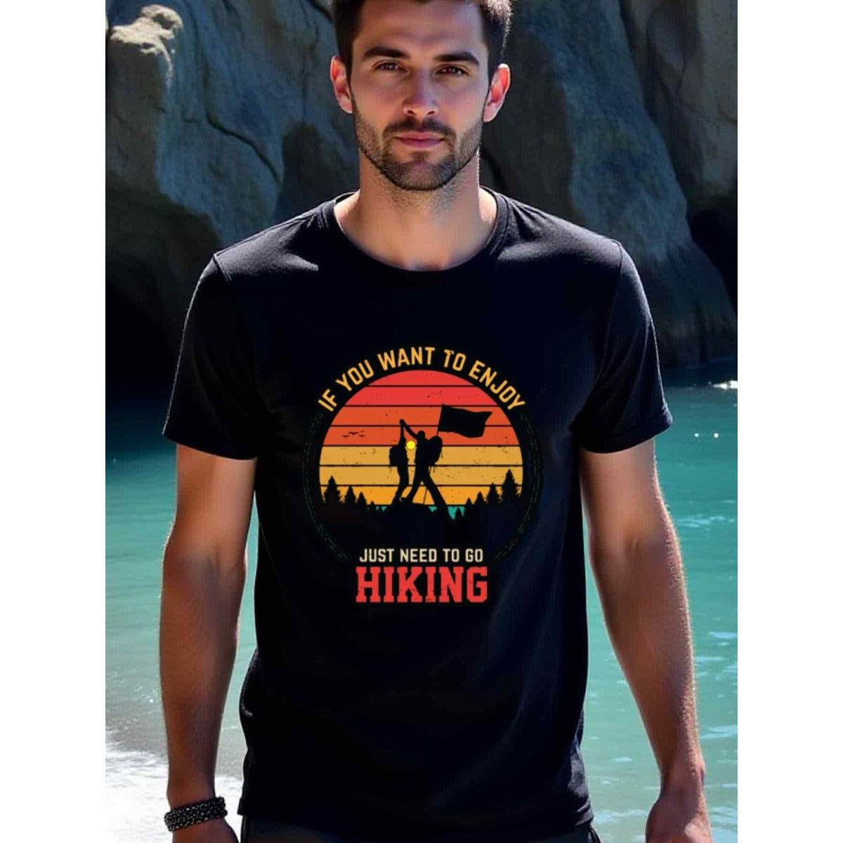 natee local warehouse clearance Adventure Awaits: Hiking Enthusiast's Tee, man's T-Shirt,100% Cotton Fabric,Crew Neck,Short Sleeve,Regular Fit,All-Season Casual Wear,180gsm-Ideal for Valentines Christian festival Thanksgiving Day, 男t