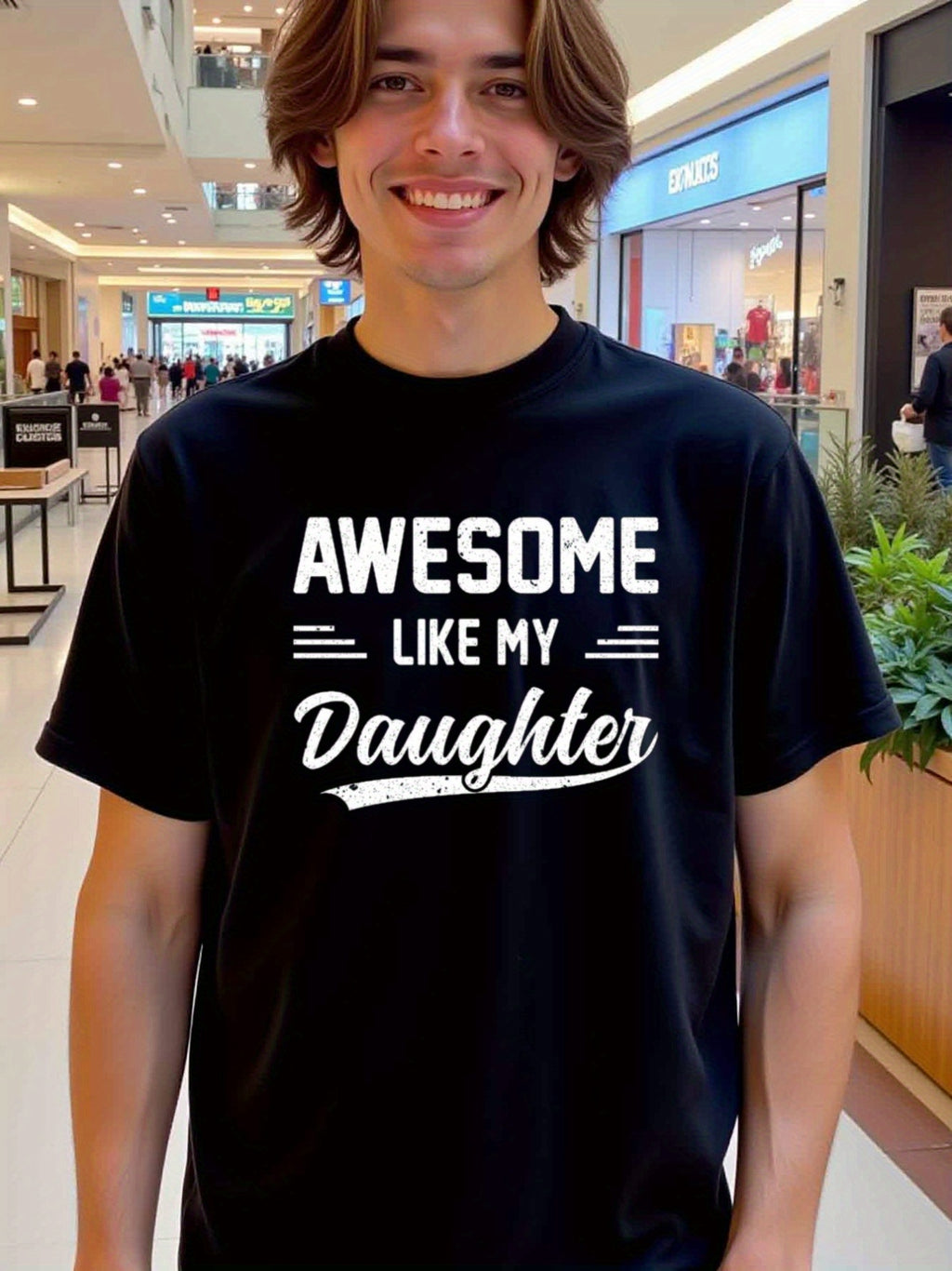 natee local warehouse clearance Awesome Like My Daughter - Proud Dad's Gift Tee, 100% Cotton Fabric,Crew Neck,Short Sleeve,Regular Fit,All-season casual wear for man and teens-perfect for running, hiking, the beach, and parties Christian festival Thanksgi