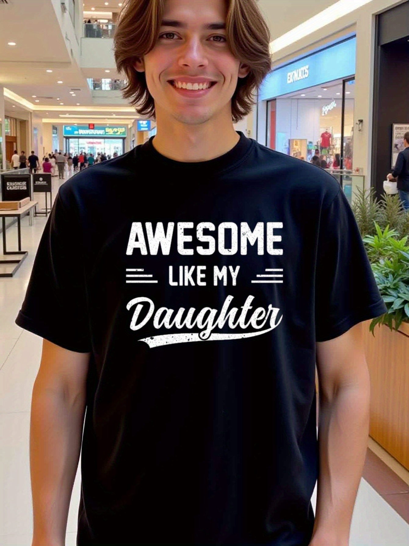 natee local warehouse clearance Awesome Like My Daughter - Proud Dad's Gift Tee, 100% Cotton Fabric,Crew Neck,Short Sleeve,Regular Fit,All-season casual wear for man and teens-perfect for running, hiking, the beach, and parties Christian festival Thanksgi