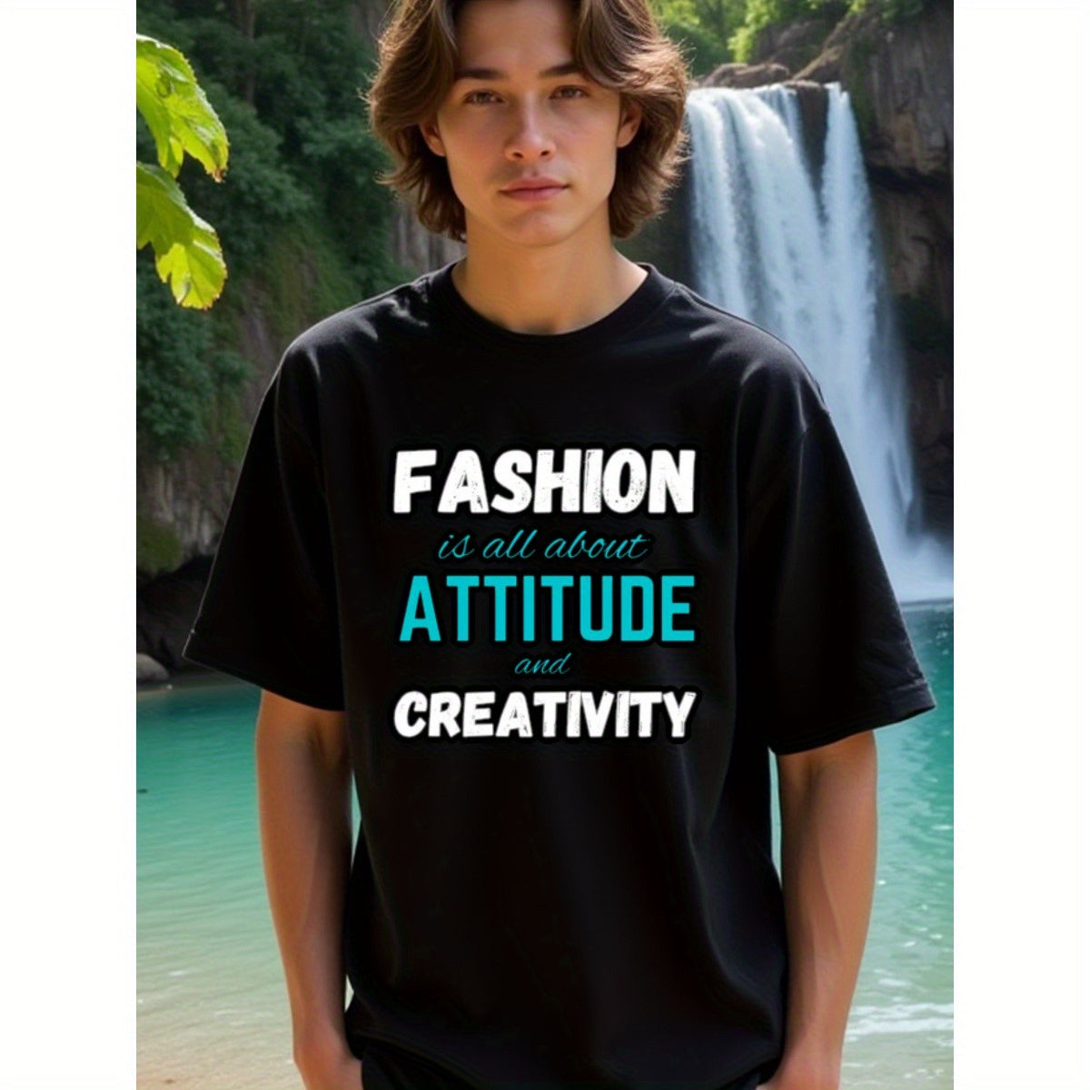 natee local warehouse clearance Attitude & Creativity: Fashion's True Essence, man's T-Shirt,100% Cotton Fabric,Crew Neck,Short Sleeve,Regular Fit,All-Season Casual Wear,180gsm-Ideal for Valentines Christian festival Thanksgiving Day, 男t