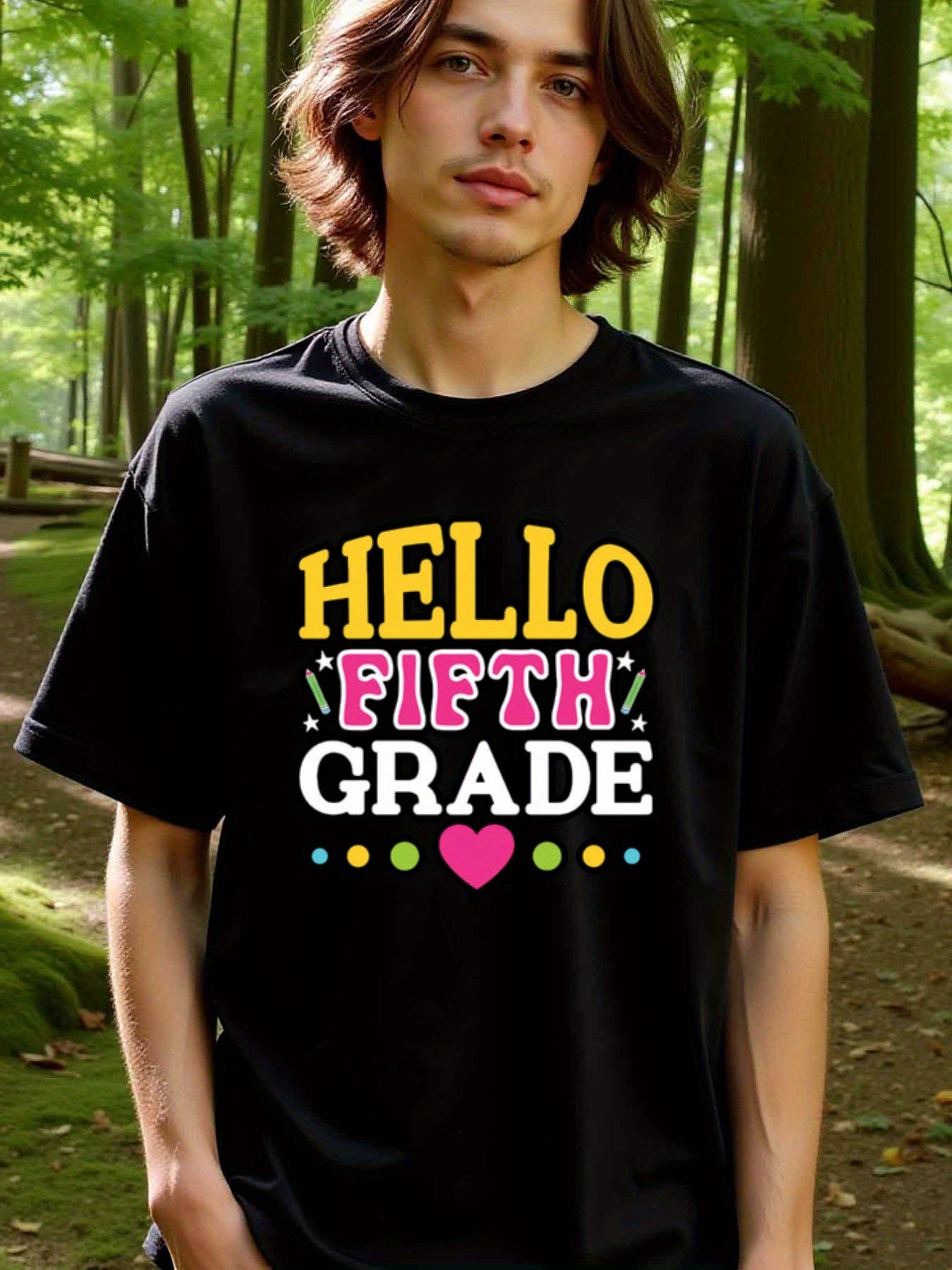 natee local warehouse clearance Back to School Fifth Grade Shirt for Kids, 男t