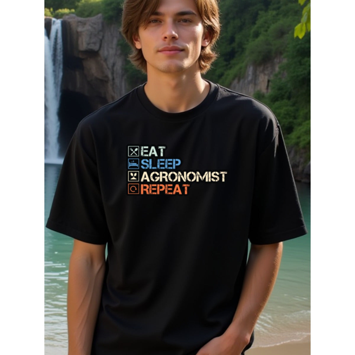 natee local warehouse clearance Agro Life: Eat, Sleep, Agronomist, Repeat T-shirt, 男t