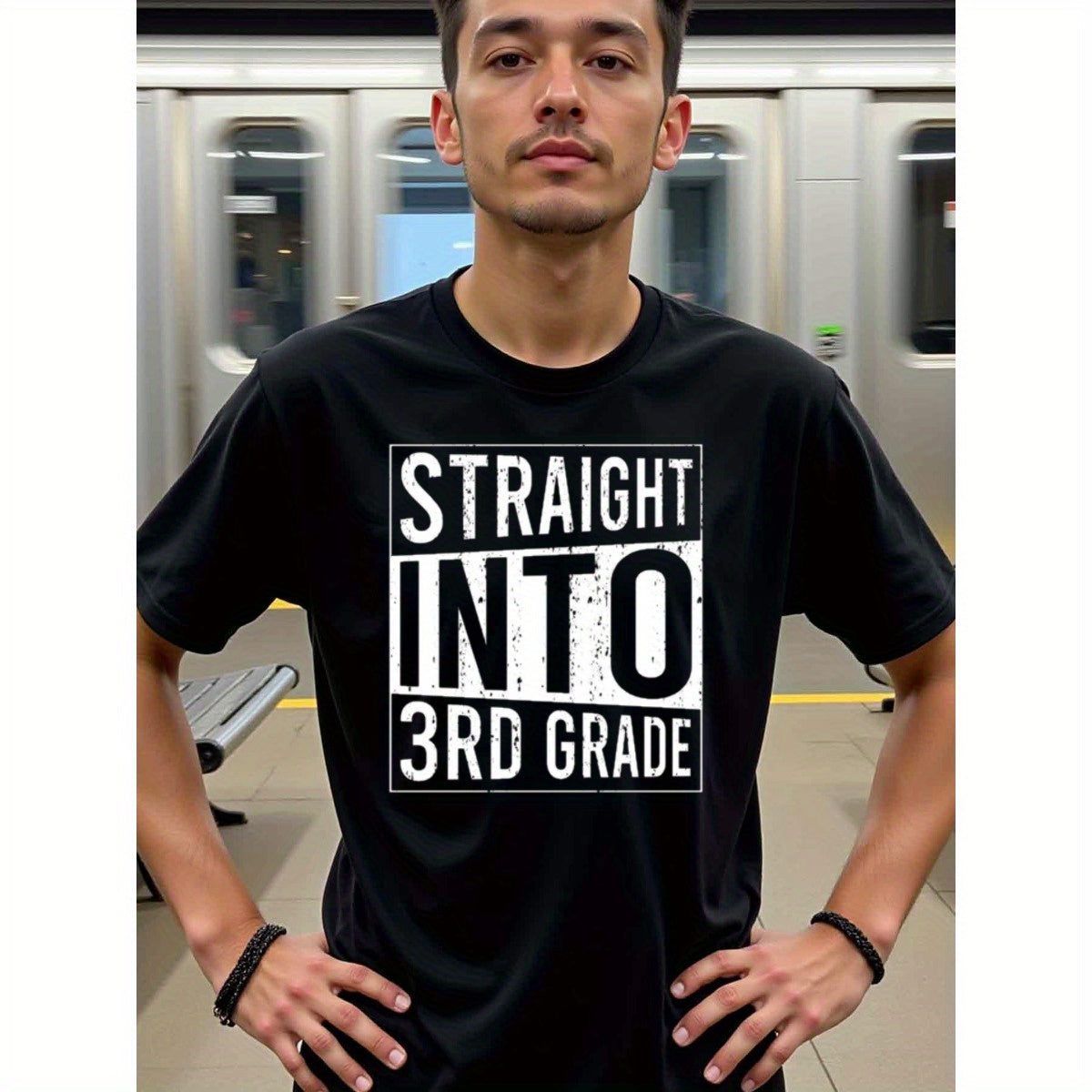 natee local warehouse clearance Back-to-school Straight Into 3rd Grade T-shirt, 男t, 男t