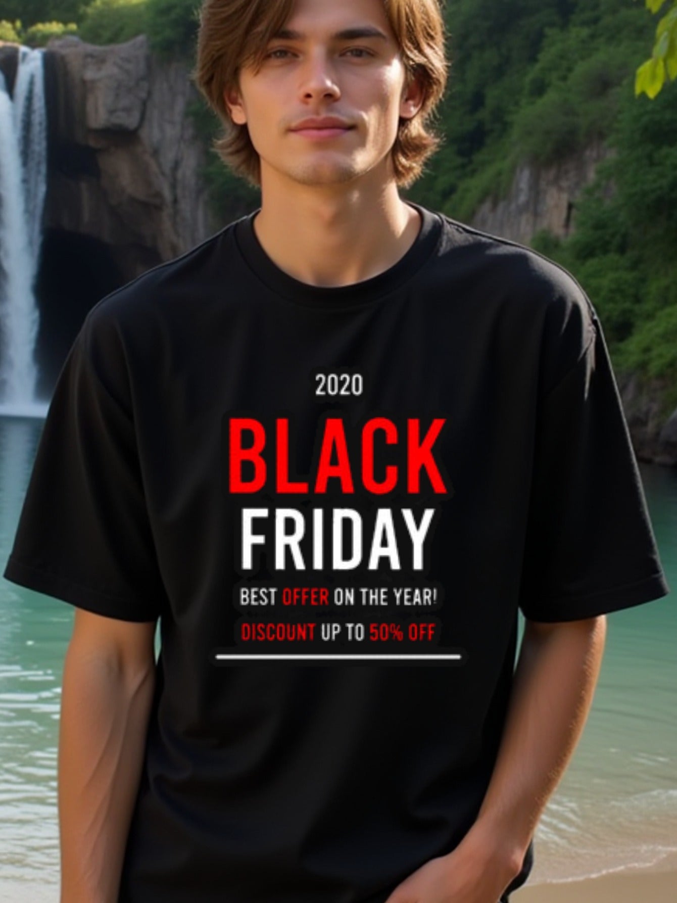 natee local warehouse clearance 2020 Black Friday - Best Offer - Up to 50% Off, 100% Cotton Fabric,Crew Neck,Regular Fit,Weekend Casual Wear,180gsm Family Friends Christian festival Thanksgiving Day, 男t