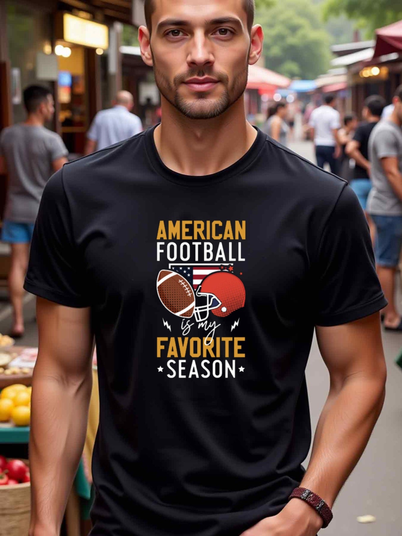 natee local warehouse clearance American Football Season Enthusiast's Favorite T-shirt, ,