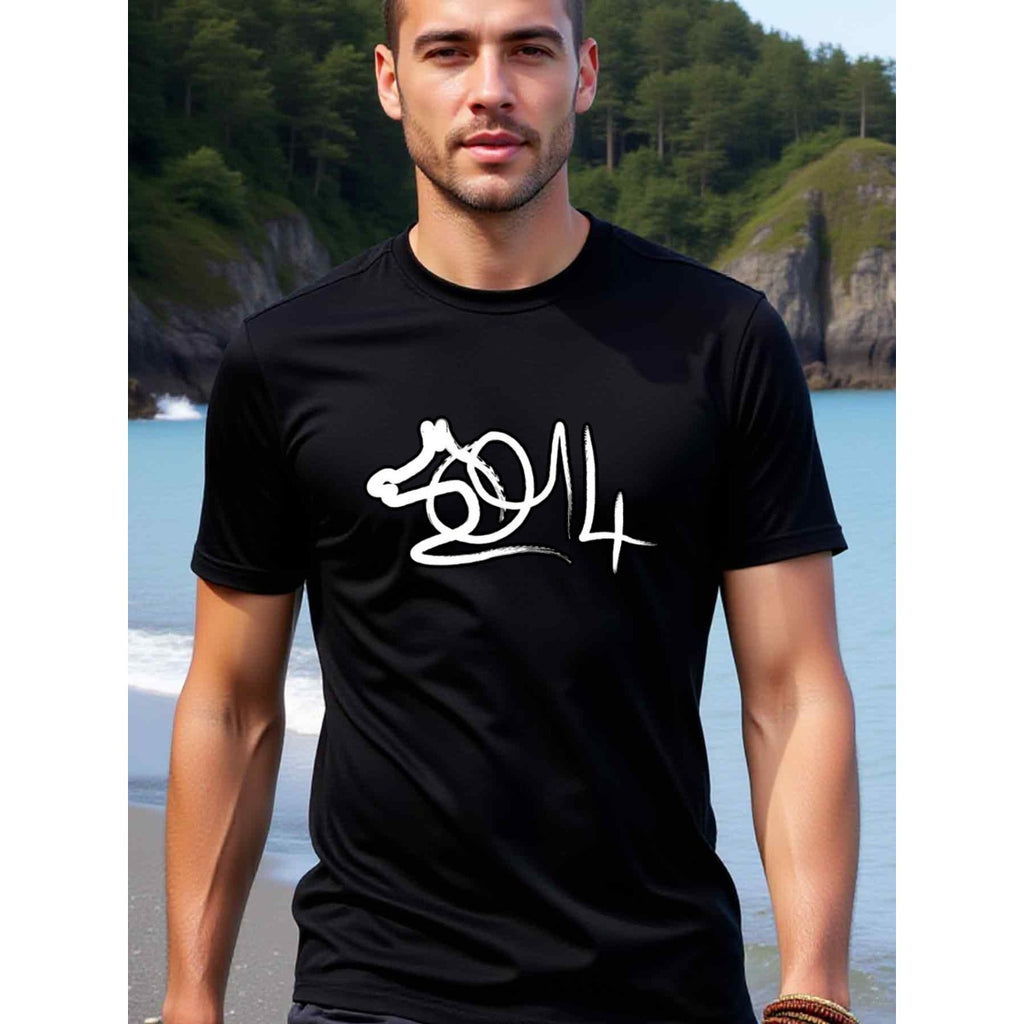 natee local warehouse clearance 2014 Year of the Horse Graphic Tee, man's T-Shirt,100% Cotton Fabric,Crew Neck,Short Sleeve,Regular Fit,All-Season Casual Wear,180gsm-Ideal for Valentines Christian festival Thanksgiving Day, 男t