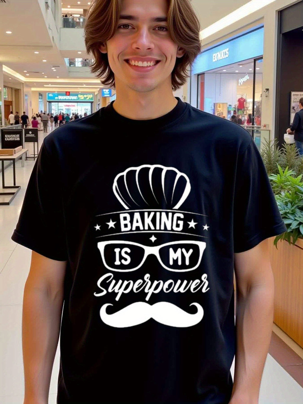 natee local warehouse clearance Baking Is My Superpower, 100% Cotton Fabric,Crew Neck,Short Sleeve,Regular Fit,All-season casual wear for man and teens-perfect for running, hiking, the beach, and parties Christian festival Thanksgiving Day,