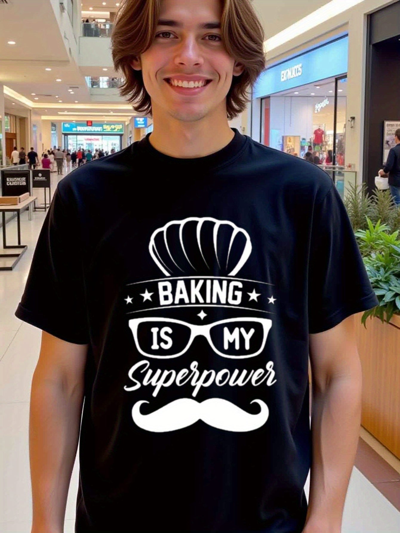 natee local warehouse clearance Baking Is My Superpower, 100% Cotton Fabric,Crew Neck,Short Sleeve,Regular Fit,All-season casual wear for man and teens-perfect for running, hiking, the beach, and parties Christian festival Thanksgiving Day,