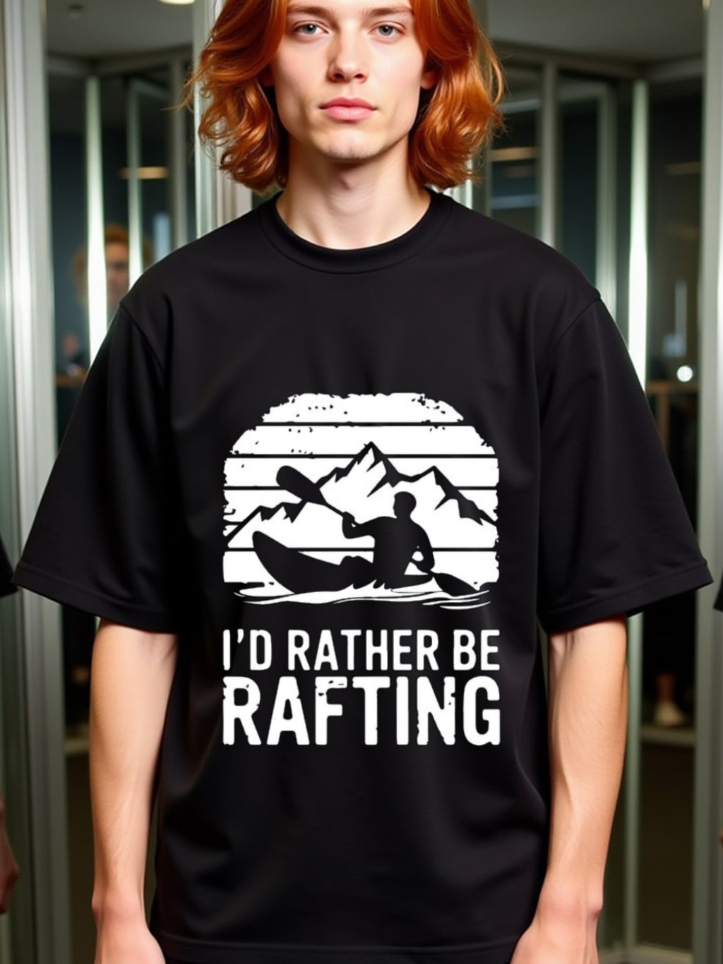 natee local warehouse clearance Adventure Seeker's I'd Rather Be Rafting T-shirt, ,