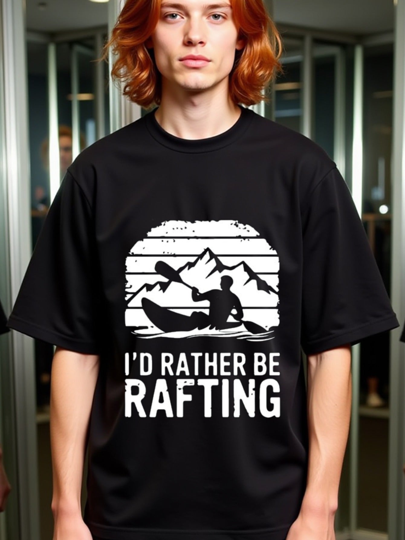 natee local warehouse clearance Adventure Seeker's I'd Rather Be Rafting T-shirt, ,
