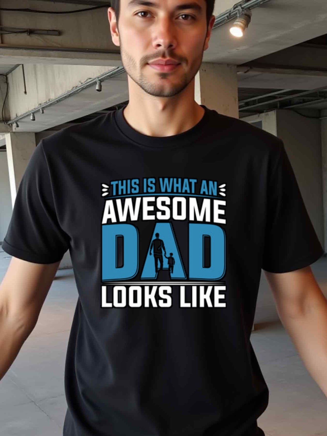 natee local warehouse clearance Awesome Dad: a Father's Day Gift T-shirt, man's T-Shirt,100% Cotton Fabric,Crew Neck,Short Sleeve,Regular Fit,All-Season Casual Wear,180gsm-Ideal for Valentines Christian festival Thanksgiving Day, 男t