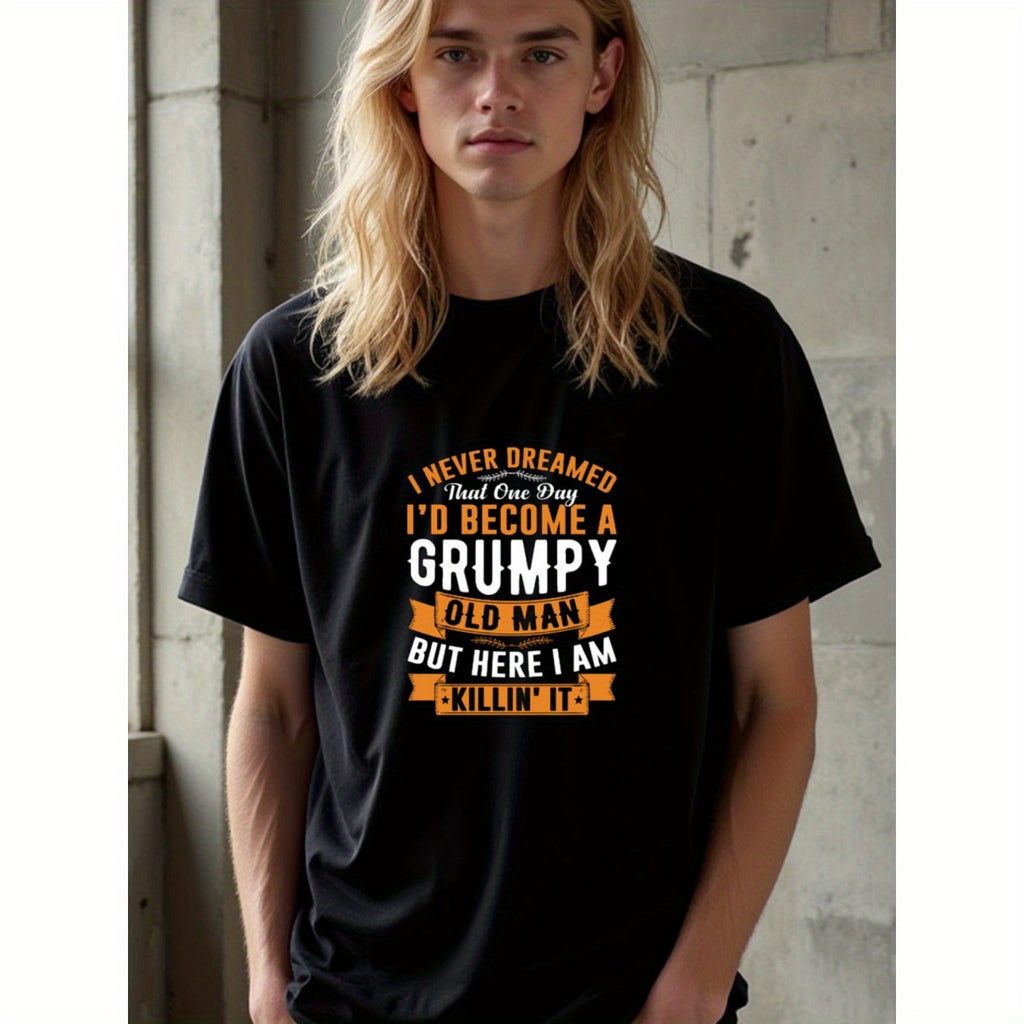 natee local warehouse clearance Grumpy Old Man Humor: Killin It T-shirt, man's T-Shirt,100% Cotton Fabric,Crew Neck,Short Sleeve,Regular Fit,All-Season Casual Wear,180gsm-Ideal for Valentines Christian festival Thanksgiving Day,