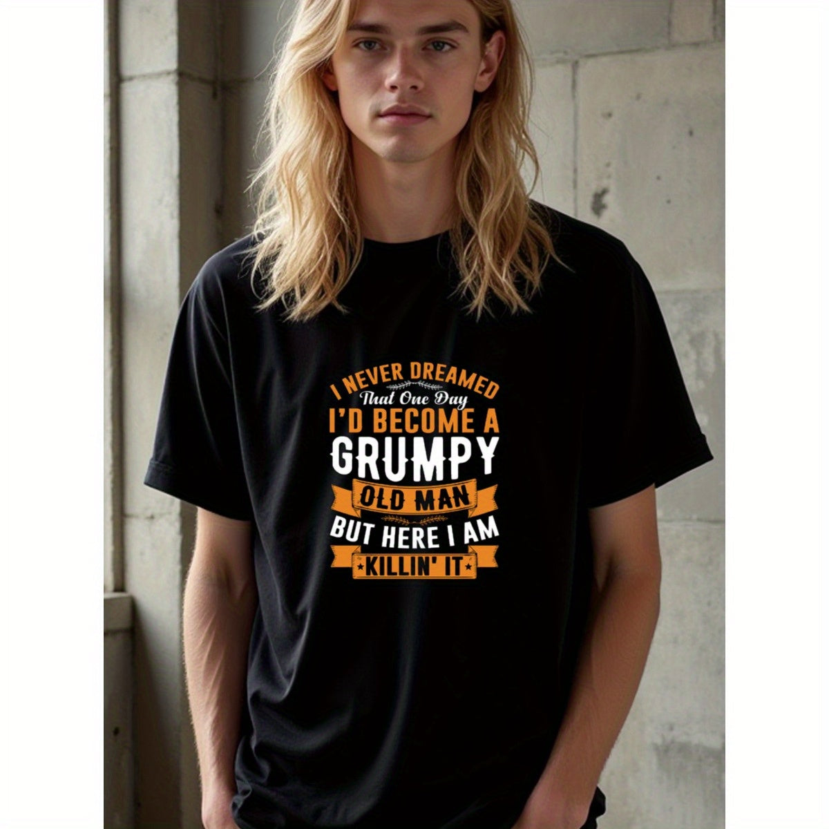 natee local warehouse clearance Grumpy Old Man Humor: Killin It T-shirt, man's T-Shirt,100% Cotton Fabric,Crew Neck,Short Sleeve,Regular Fit,All-Season Casual Wear,180gsm-Ideal for Valentines Christian festival Thanksgiving Day,