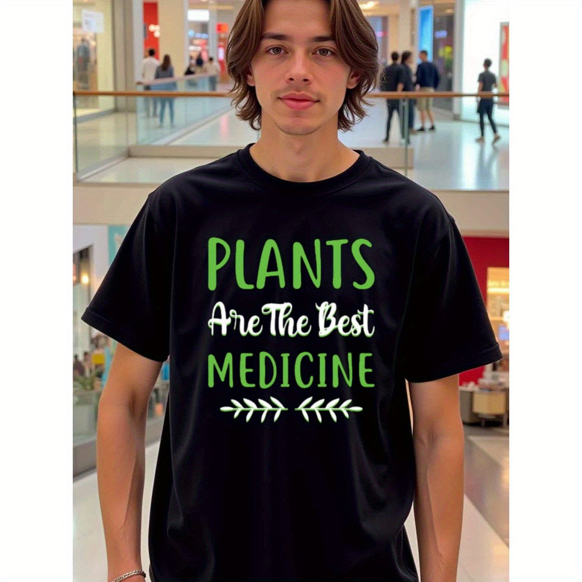 natee local warehouse clearance Natural Healing: Plants Are the Best Medicine T-shirt, man's T-Shirt,100% Cotton Fabric,Crew Neck,Short Sleeve,Regular Fit,All-Season Casual Wear,180gsm-Ideal for Valentines Christian festival Thanksgiving Day,