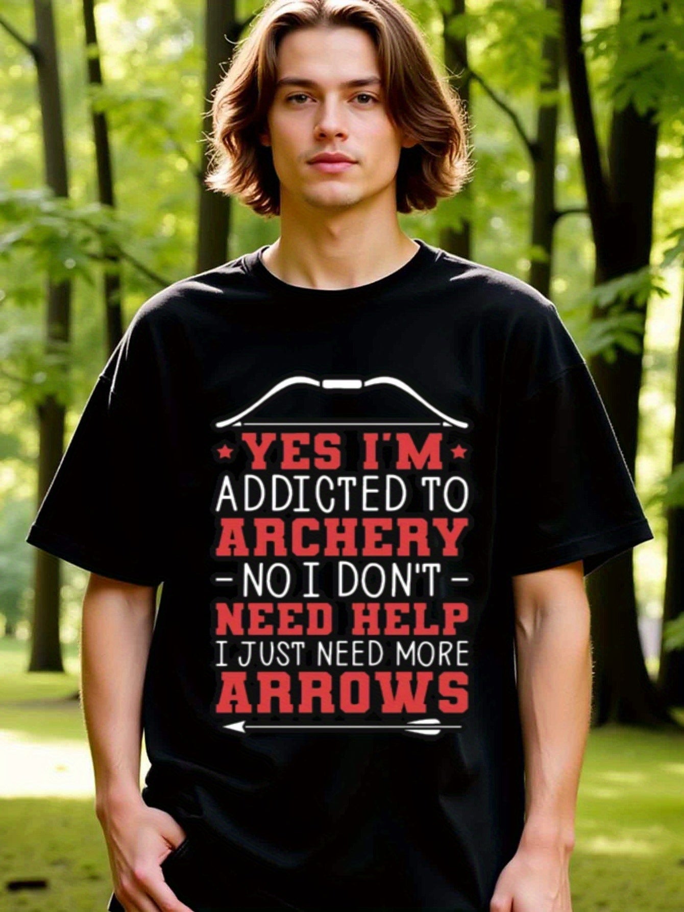 natee local warehouse clearance Archery Enthusiast's Tee: Addicted to Arrows, 男t, 男t