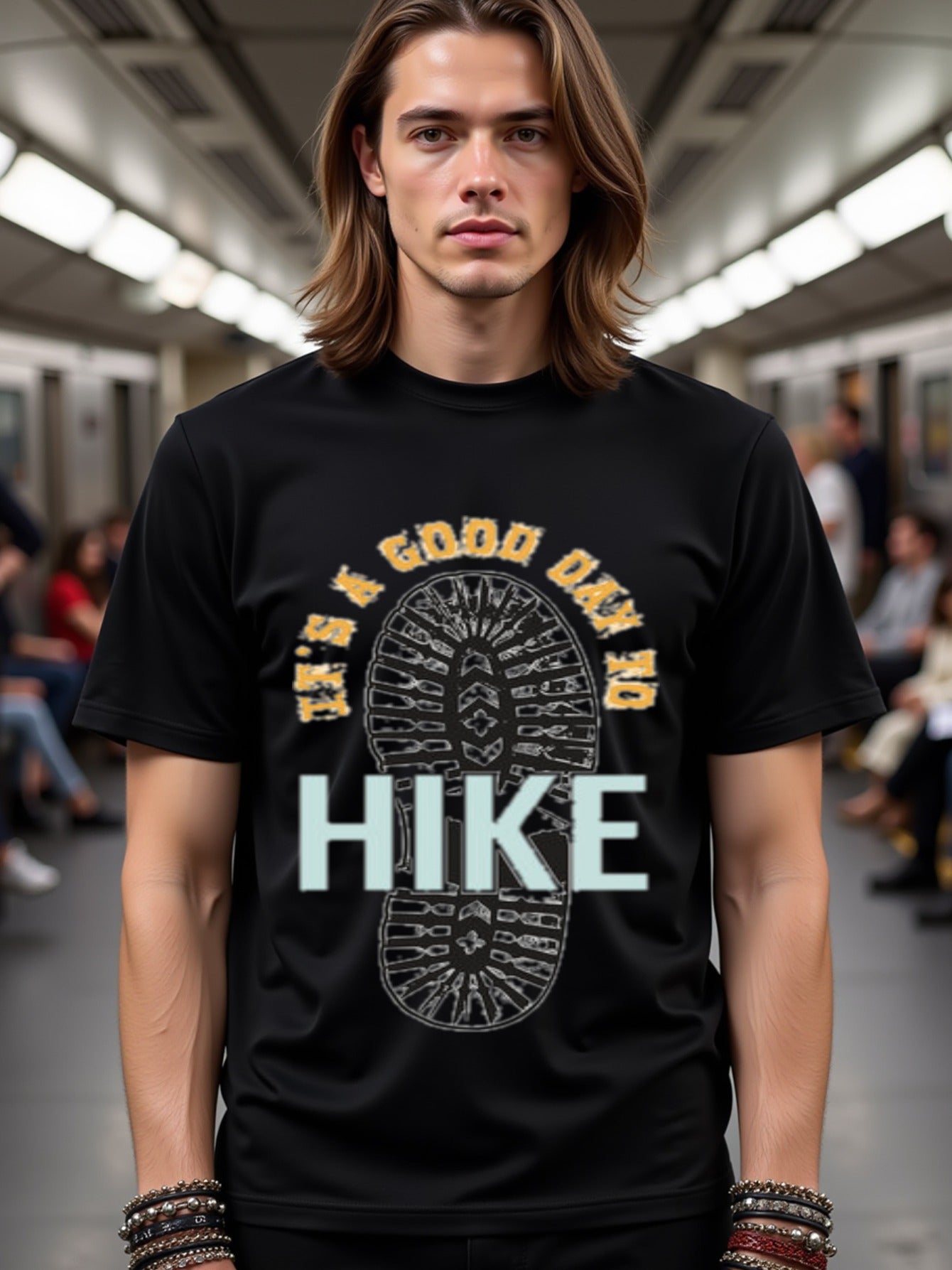 natee local warehouse clearance Adventure Awaits: It's a Good Day to Hike T-shirt, man's T-Shirt,100% Cotton Fabric,Crew Neck,Short Sleeve,Regular Fit,All-Season Casual Wear,180gsm-Ideal for Valentines Christian festival Thanksgiving Day, 男t