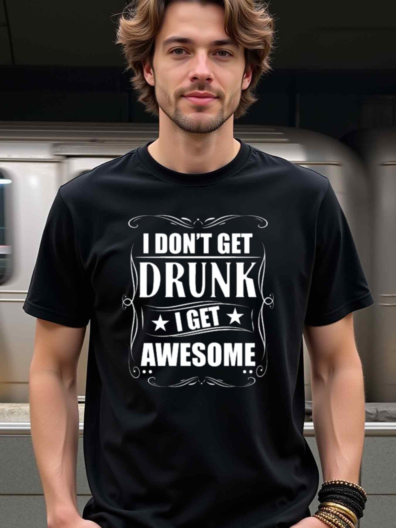 natee local warehouse clearance Awesome Drunk: Funny T-shirt for Party Lovers, 100% Cotton Fabric,Crew Neck,Short Sleeve,Regular Fit,All-season casual wear for man and teens-perfect for running, hiking, the beach, and parties Christian festival Thanksgivi
