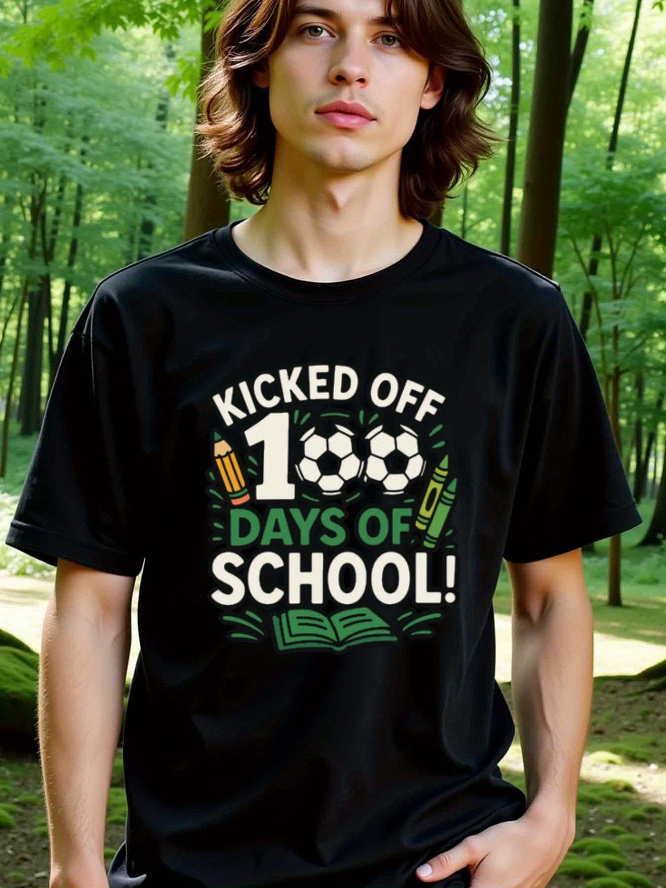 natee local warehouse clearance 100 Days of School Celebration T-shirt, 男t, 男t