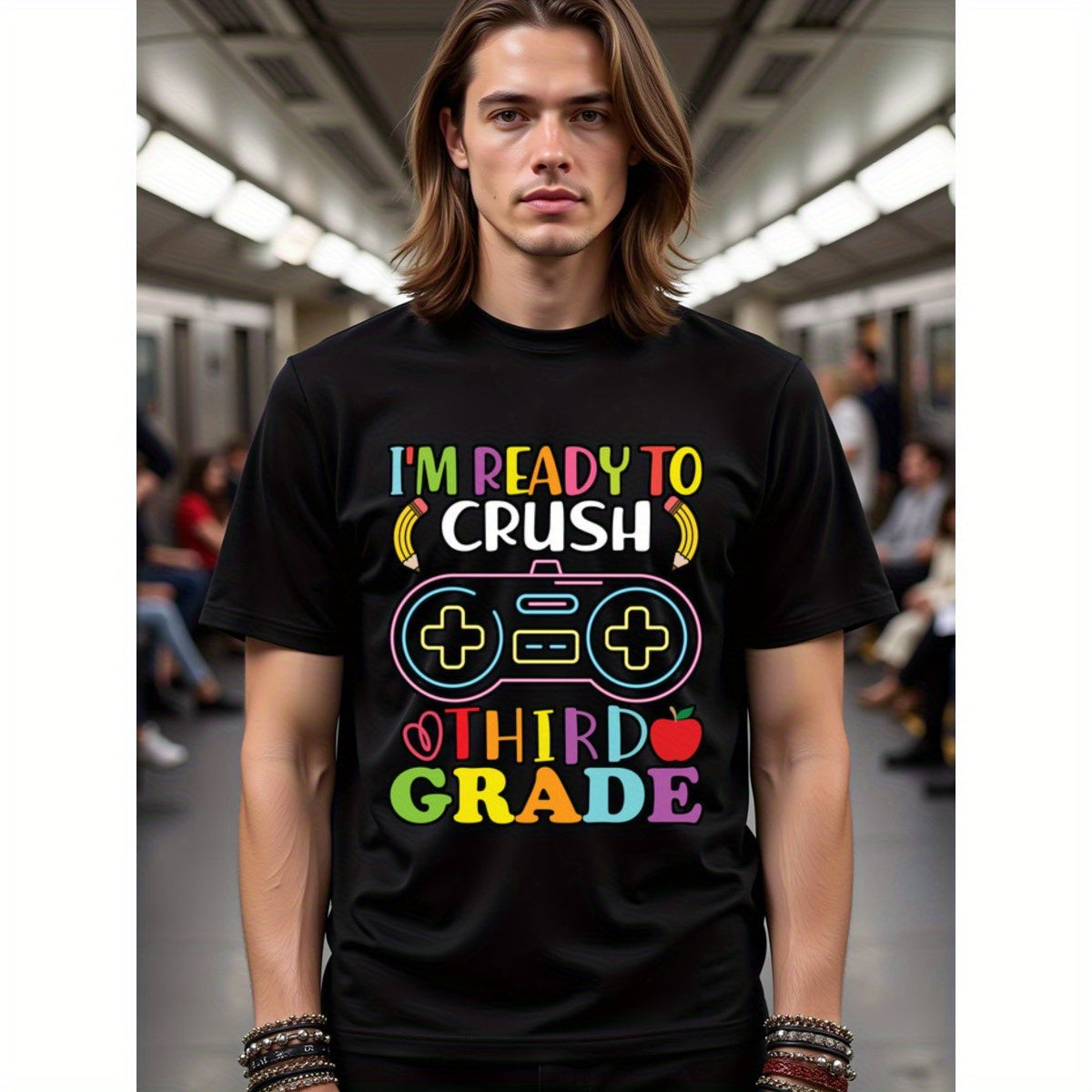 natee local warehouse clearance Back-to-school Gamer: Crush Third Grade T-shirt, 100% Cotton Fabric,Crew Neck,Short Sleeve,Regular Fit,All-season casual wear for man and teens-perfect for running, hiking, the beach, and parties Christian festival Thanksgi