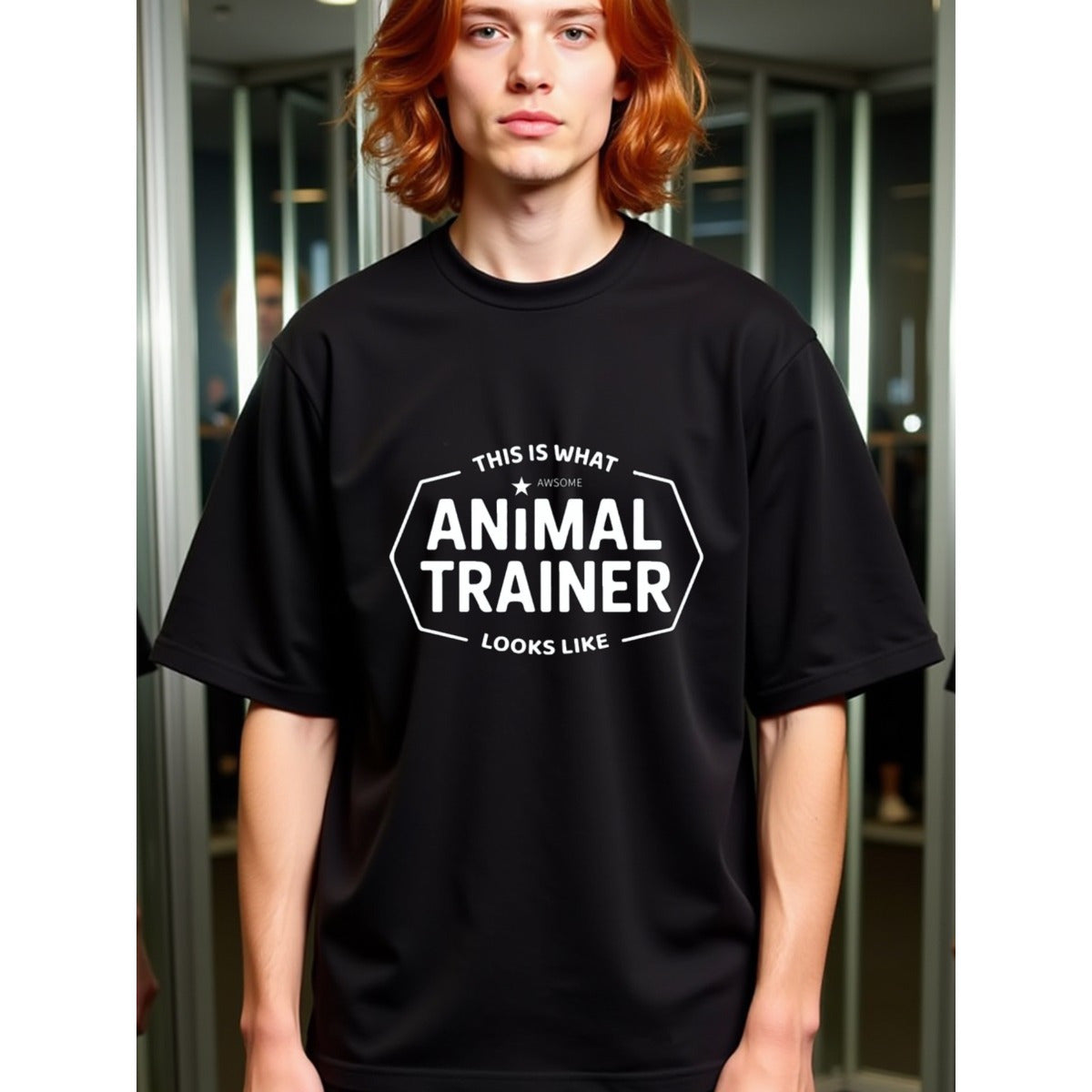 natee local warehouse clearance Awesome Animal Trainer: a Proud Statement T-shirt, man's T-Shirt,100% Cotton Fabric,Crew Neck,Short Sleeve,Regular Fit,All-Season Casual Wear,180gsm-Ideal for All Saints' Day Thanksgiving Day,