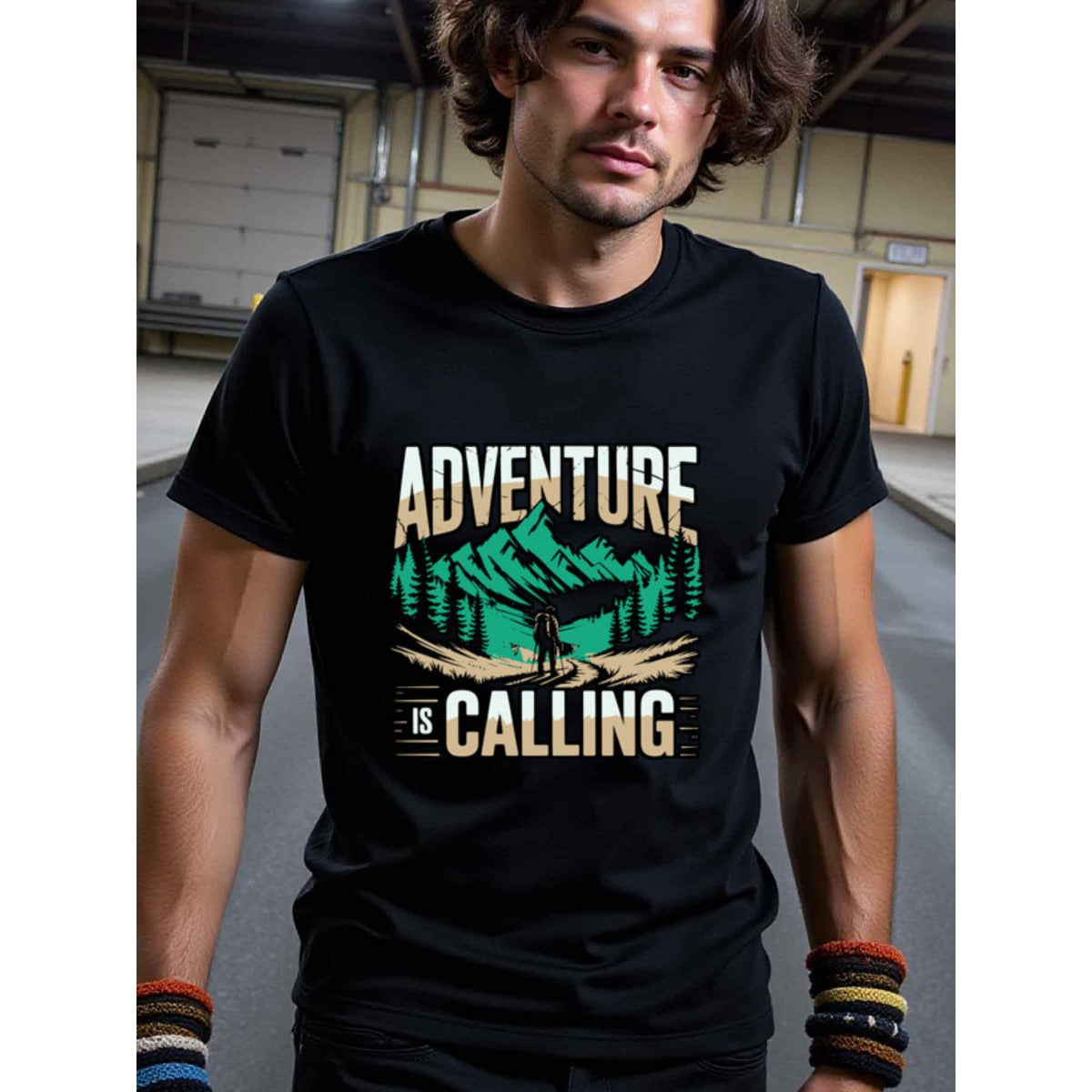 natee local warehouse clearance Adventure Calling: Hiking and Outdoor Enthusiast T-shirt, 男t, 男t