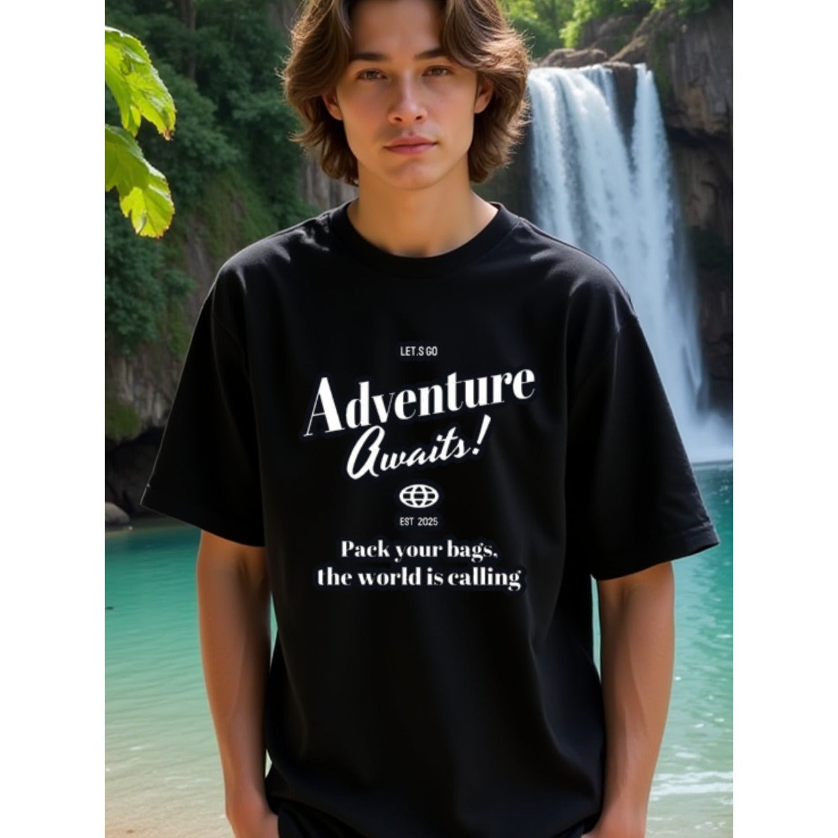 natee local warehouse clearance Adventure Awaits: Explore the World with Style!, man's T-Shirt,100% Cotton Fabric,Crew Neck,Short Sleeve,Regular Fit,All-Season Casual Wear,180gsm-Ideal for Valentines Christian festival Thanksgiving Day, 男t