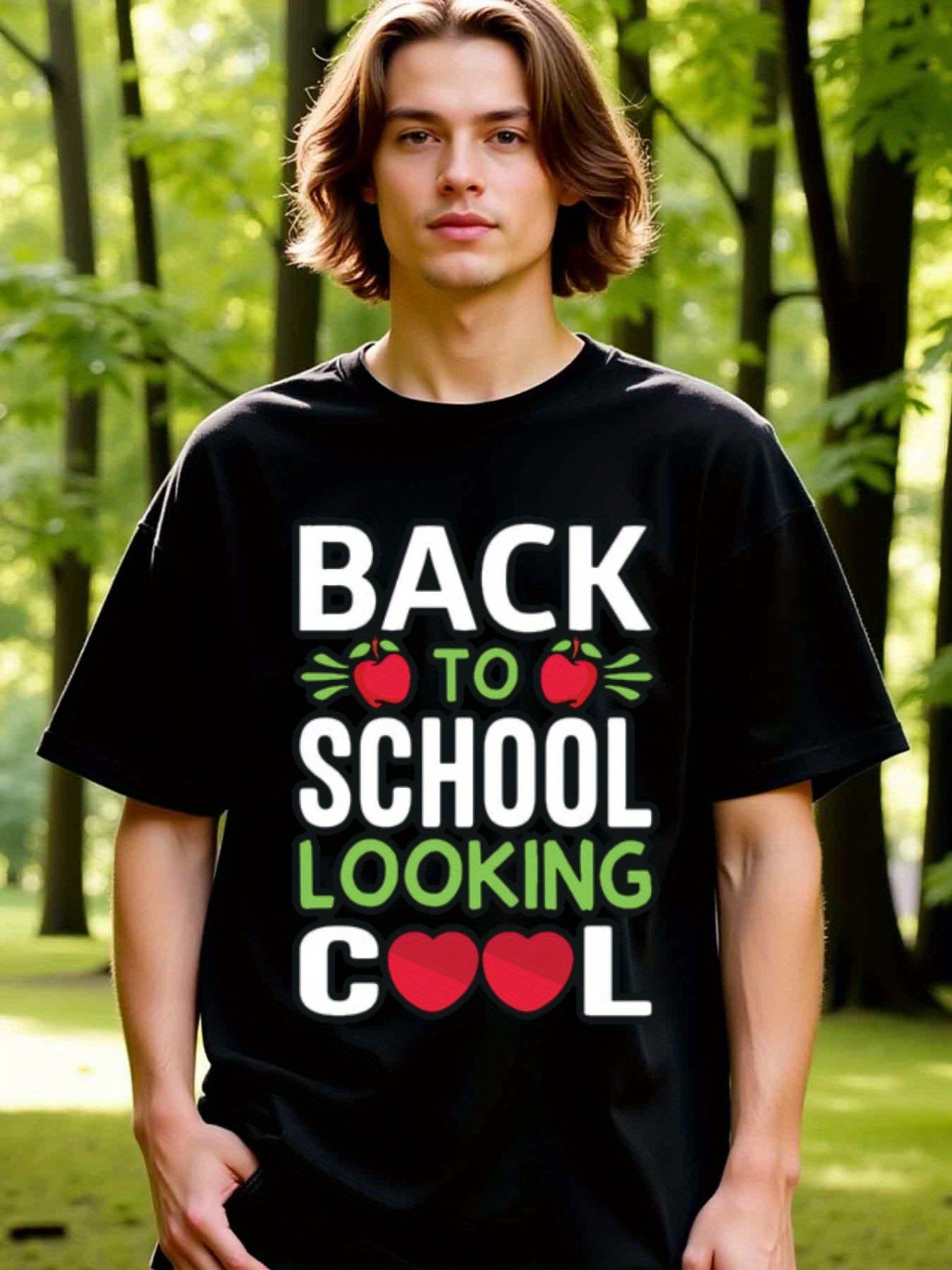 natee local warehouse clearance Back to School Cool: Stylish Graphic Tee for Students, man's T-Shirt,100% Cotton Fabric,Crew Neck,Short Sleeve,Regular Fit,All-Season Casual Wear,180gsm-Ideal for Valentines Christian festival Thanksgiving Day, 男t