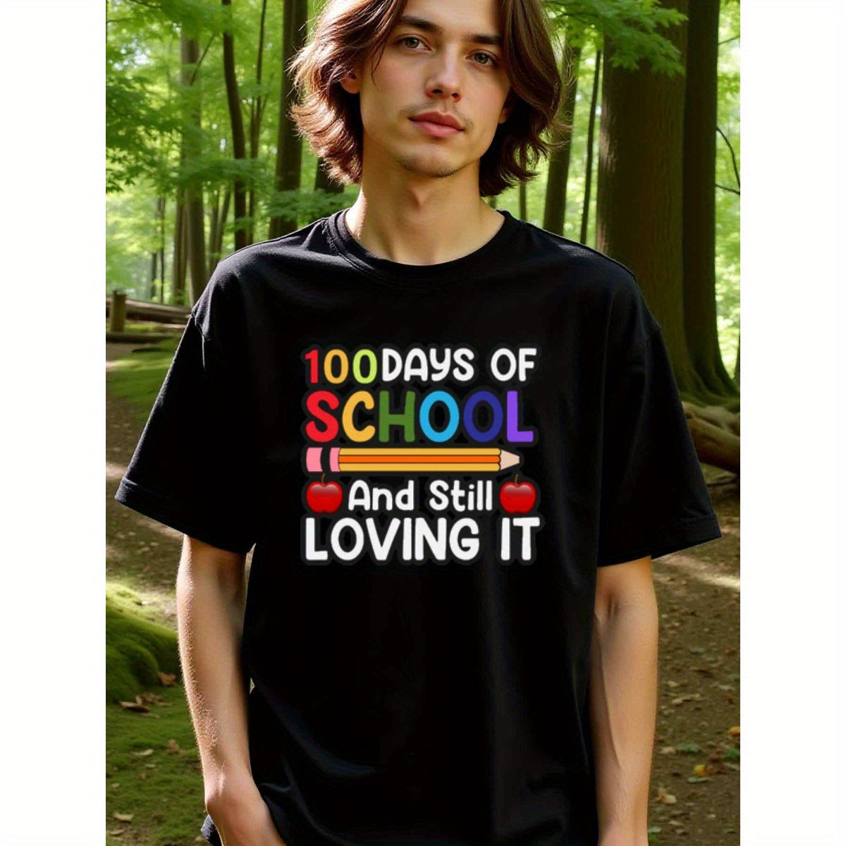 natee local warehouse clearance 100 Days of School and Still Loving It - Fun Teacher Shirt, 男t, 男t