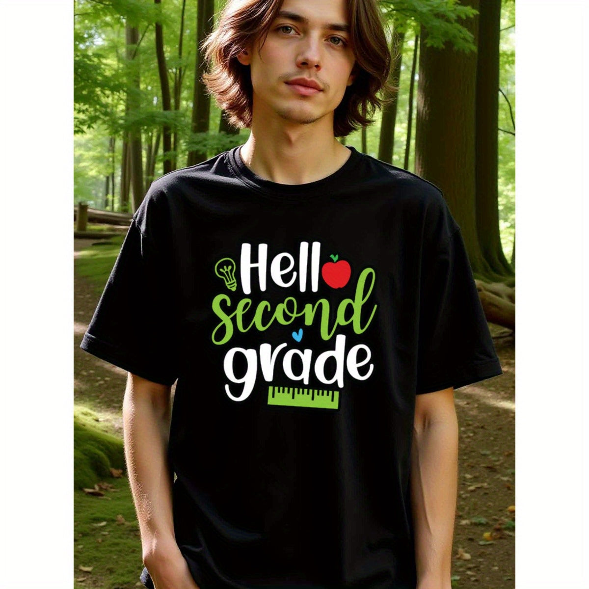 natee local warehouse clearance Back to School Hello Second Grade Teacher T-shirt, 男t