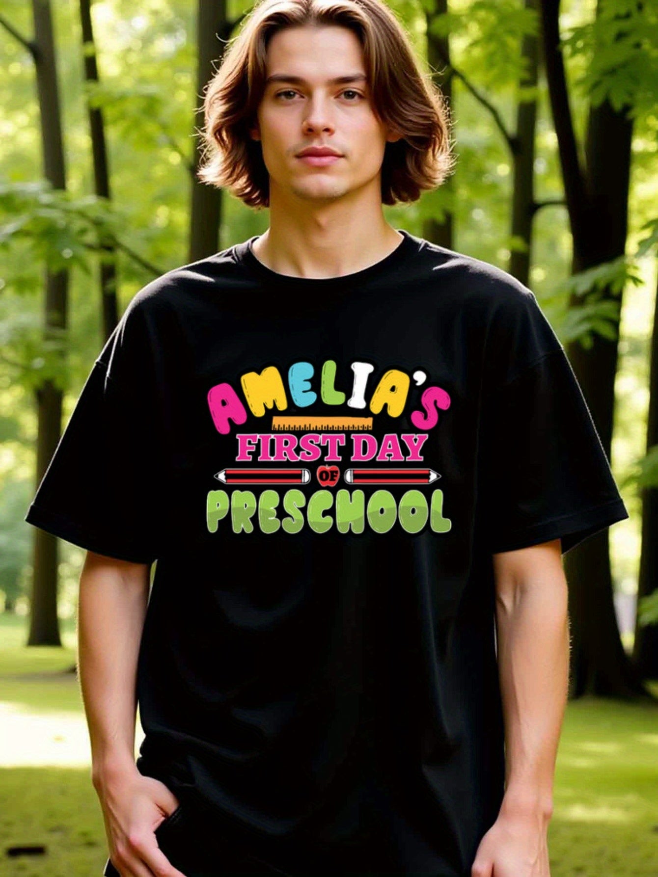 natee local warehouse clearance Amelia's First Day of Preschool - Personalized Kids T-shirt, 男t, 男t