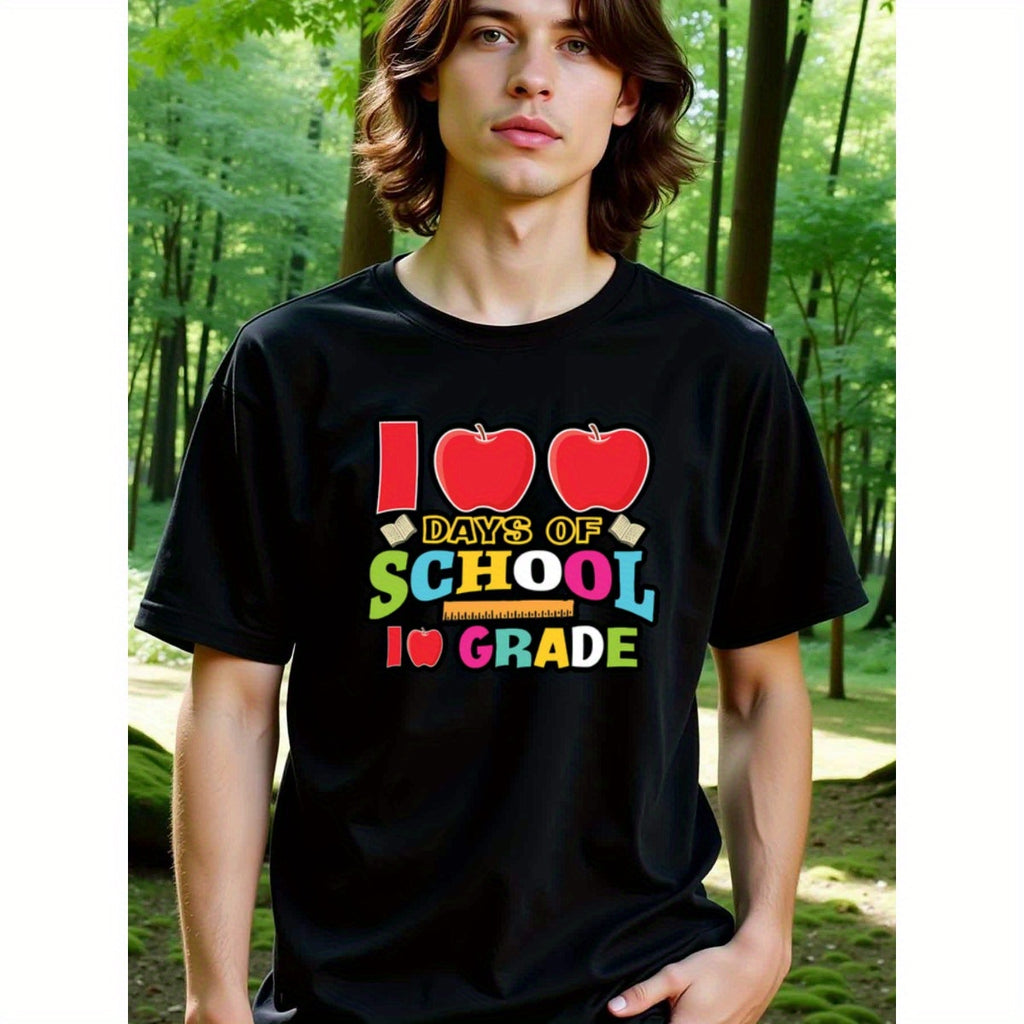 natee local warehouse clearance 100 Days of School 1st Grade Teacher Appreciation Shirt, 男t, 男t