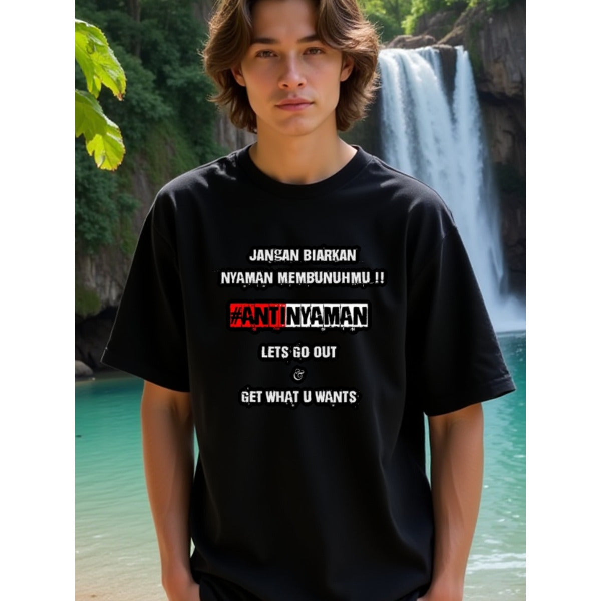 natee local warehouse clearance Anti-nyaman: Bold Statement Tee for Adventurous Souls, 男t