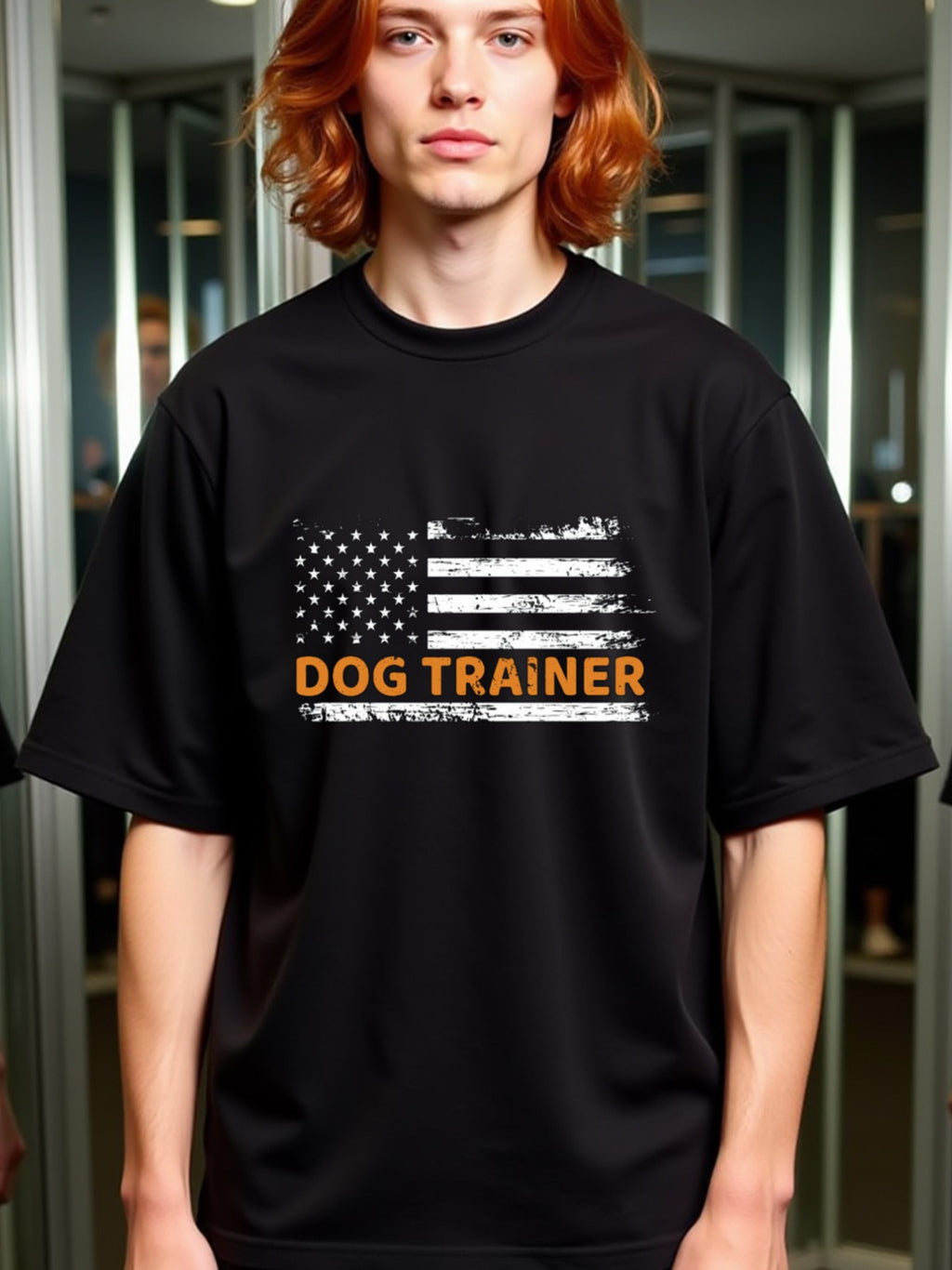 natee local warehouse clearance American Pride Dog Trainer T-shirt, man's T-Shirt,100% Cotton Fabric,Crew Neck,Short Sleeve,Regular Fit,All-Season Casual Wear,180gsm-Ideal For Summer Holiday Gift,