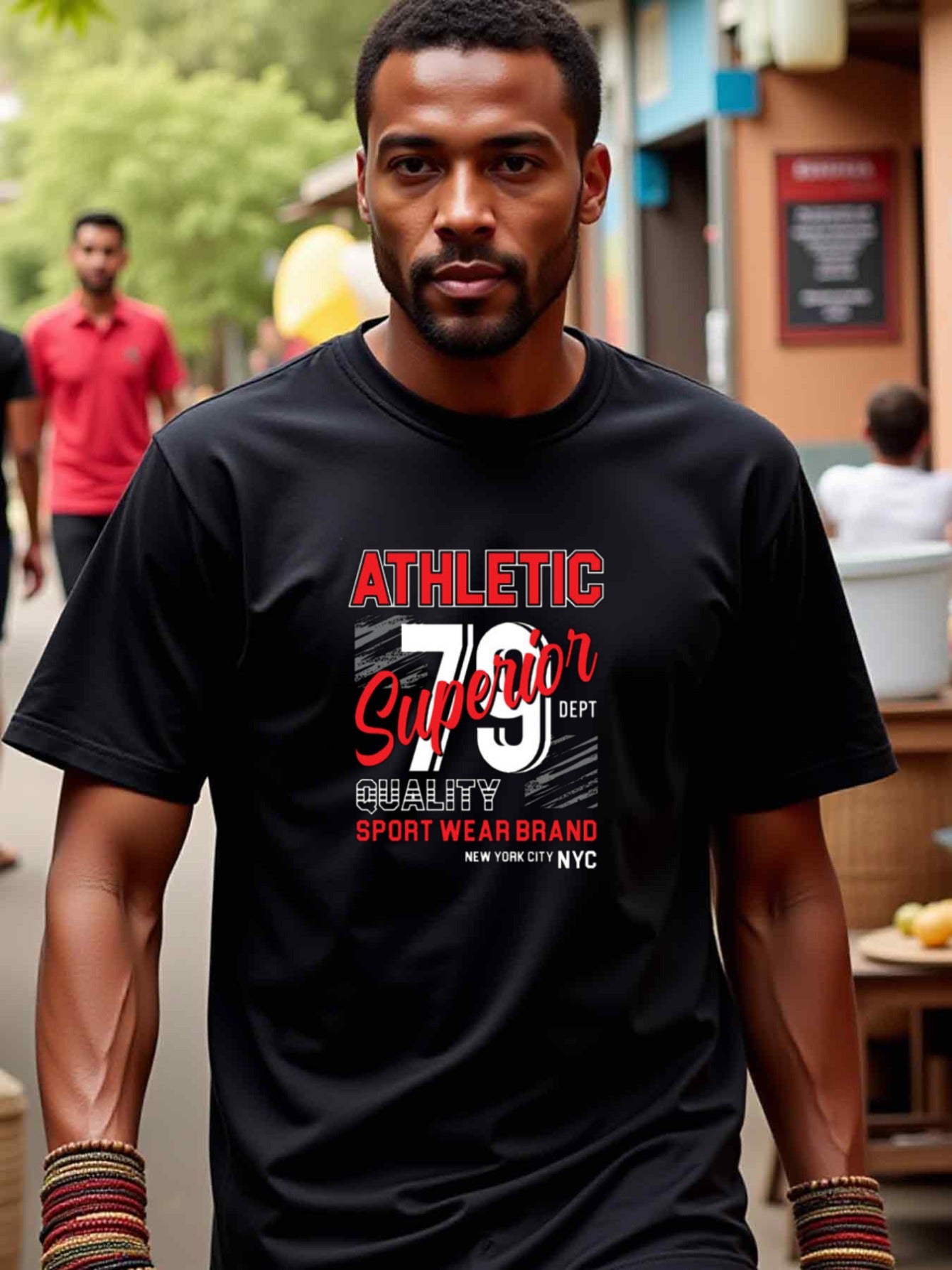 natee local warehouse clearance 79 Athletic Superior Quality Sport Wear Brand Nyc T-shirt, man's T-Shirt,100% Cotton Fabric,Crew Neck,Short Sleeve,Regular Fit,All-Season Casual Wear,180gsm-Ideal for Valentines Christian festival Thanksgiving Day,
