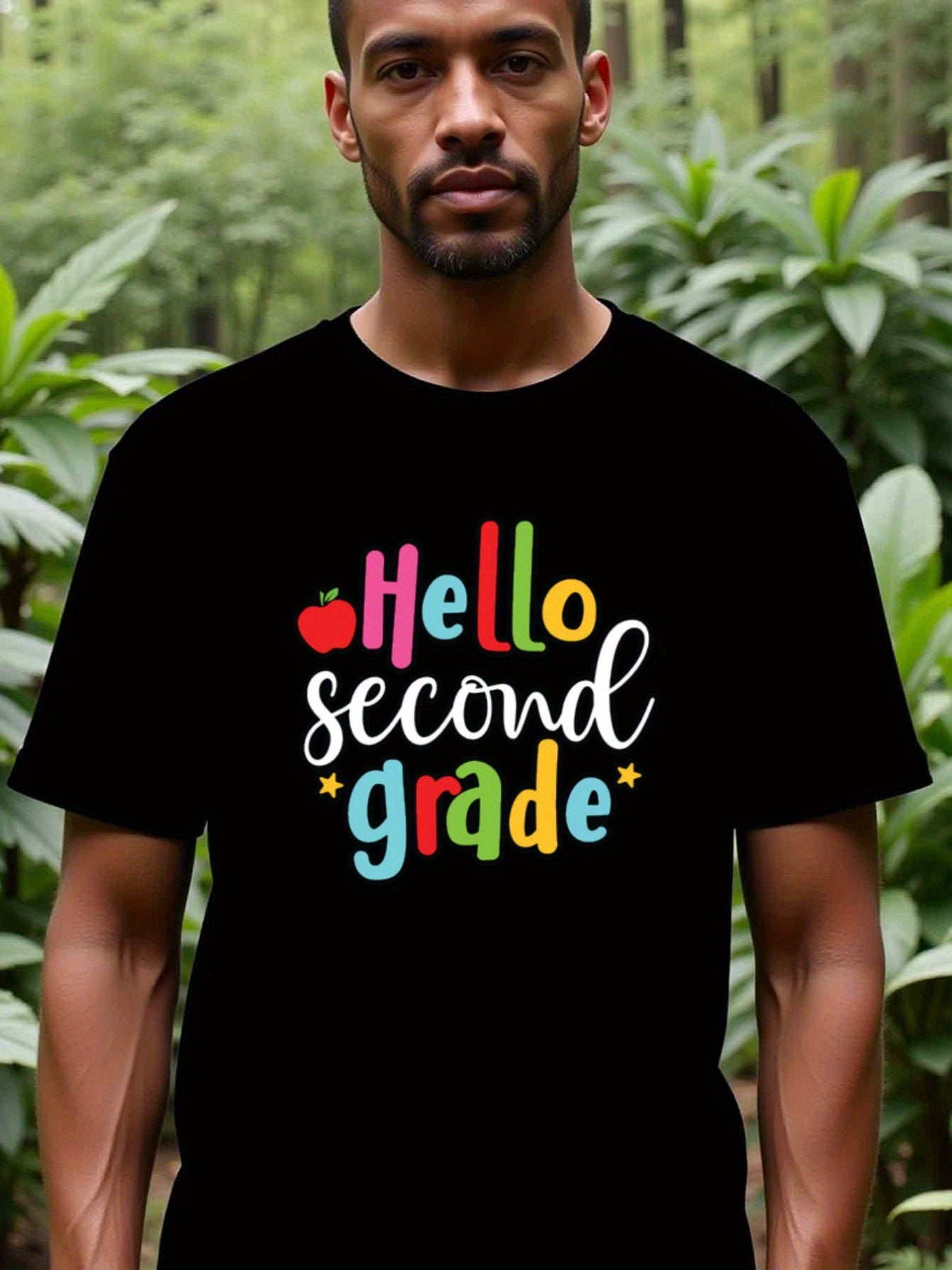natee local warehouse clearance Back-to-school Hello Second Grade T-shirt for Teachers & Students, 100% Cotton Fabric,Crew Neck,Short Sleeve,Regular Fit,All-season casual wear for man and teens-perfect for running, hiking, the beach, and parties Christian